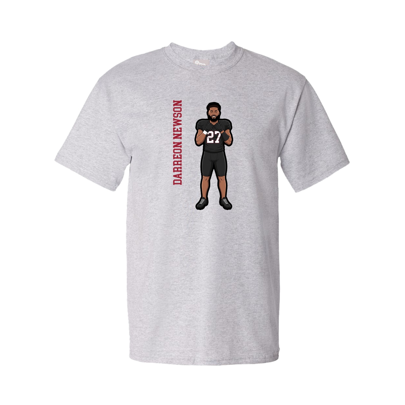Youth Tee — Name Vertical in Grey