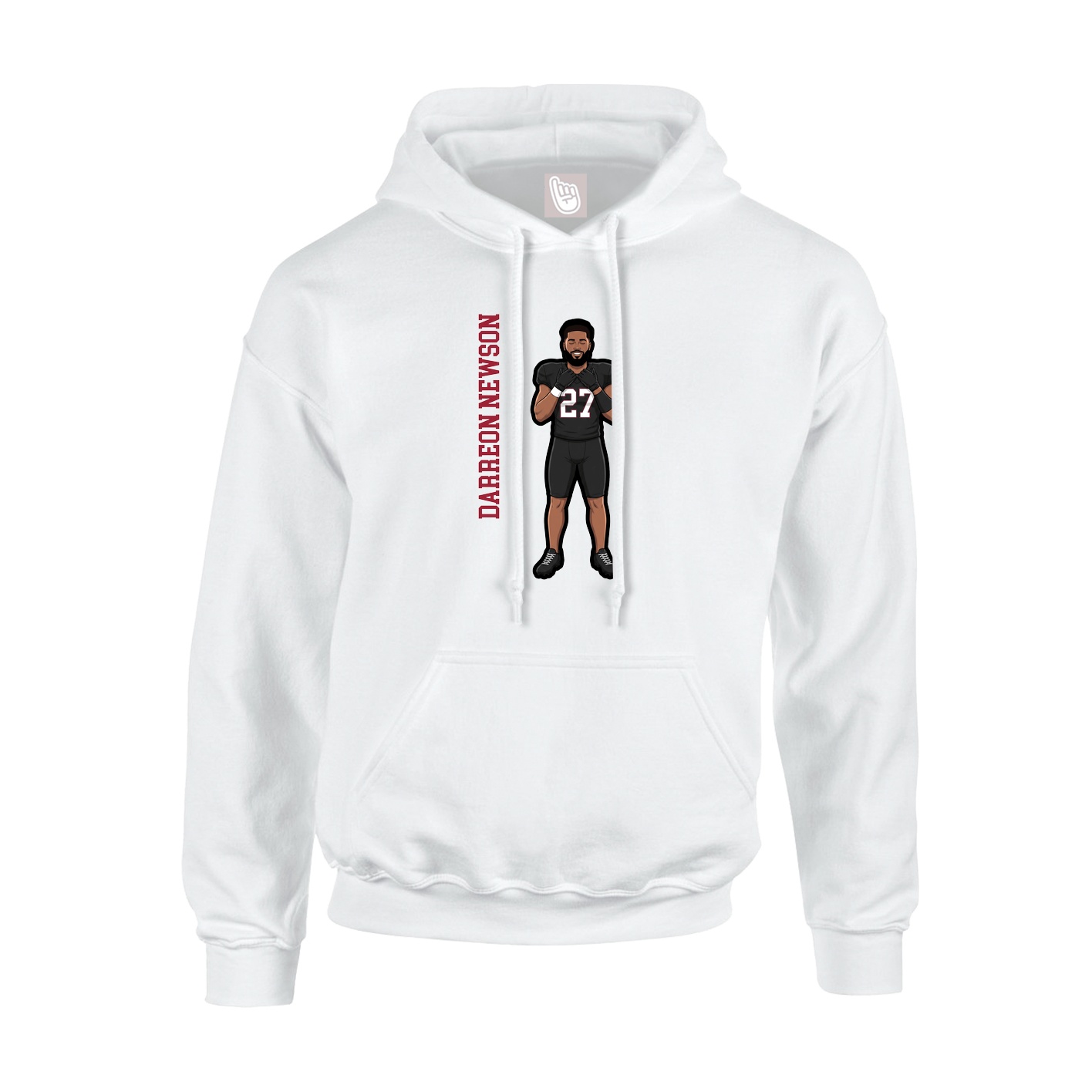 Hoodie — Name Vertical in White