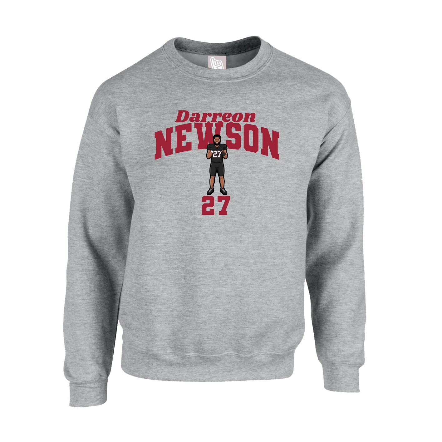 Fleece Crew — Signature Arch in Grey
