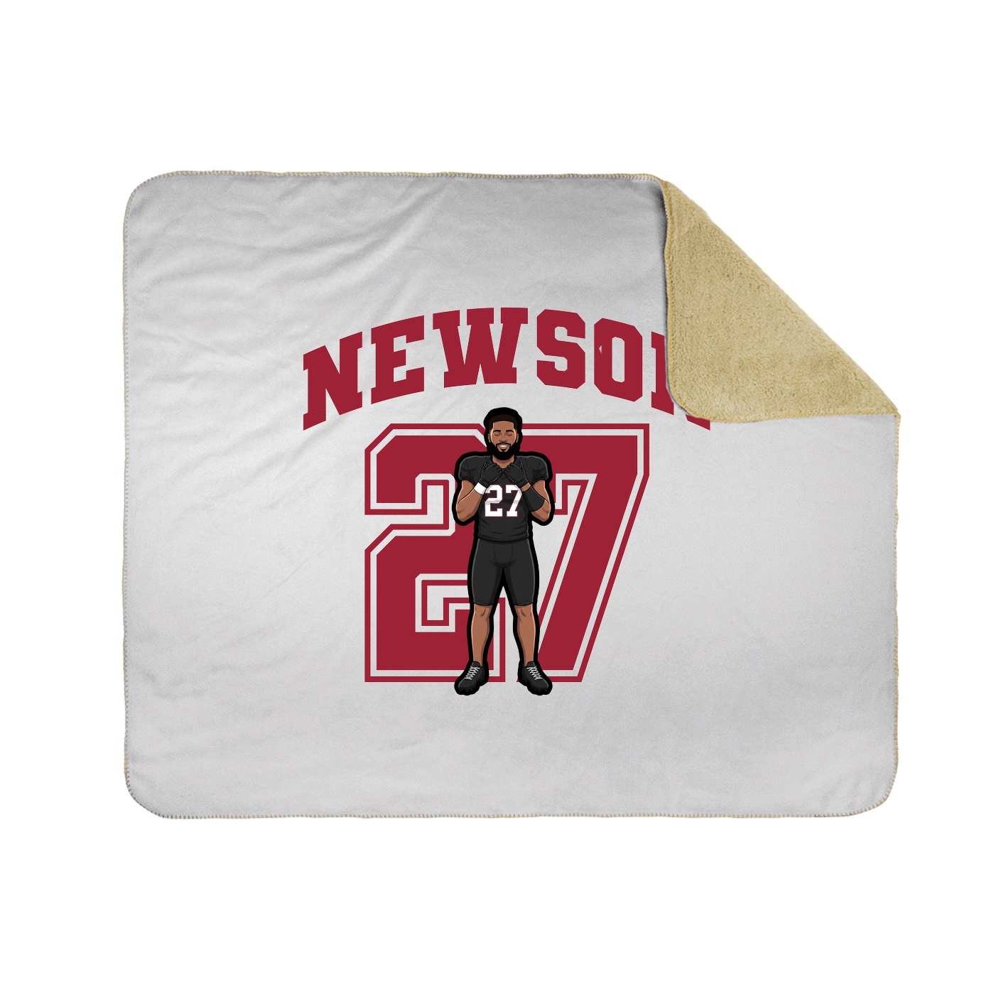 Throw Blanket — Number in White