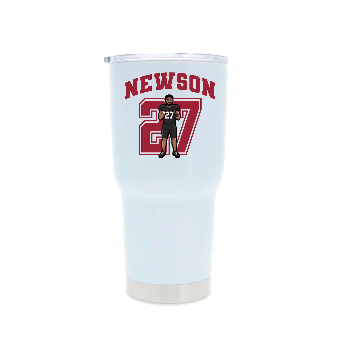 30oz Stainless Steel Tumbler — Number in White