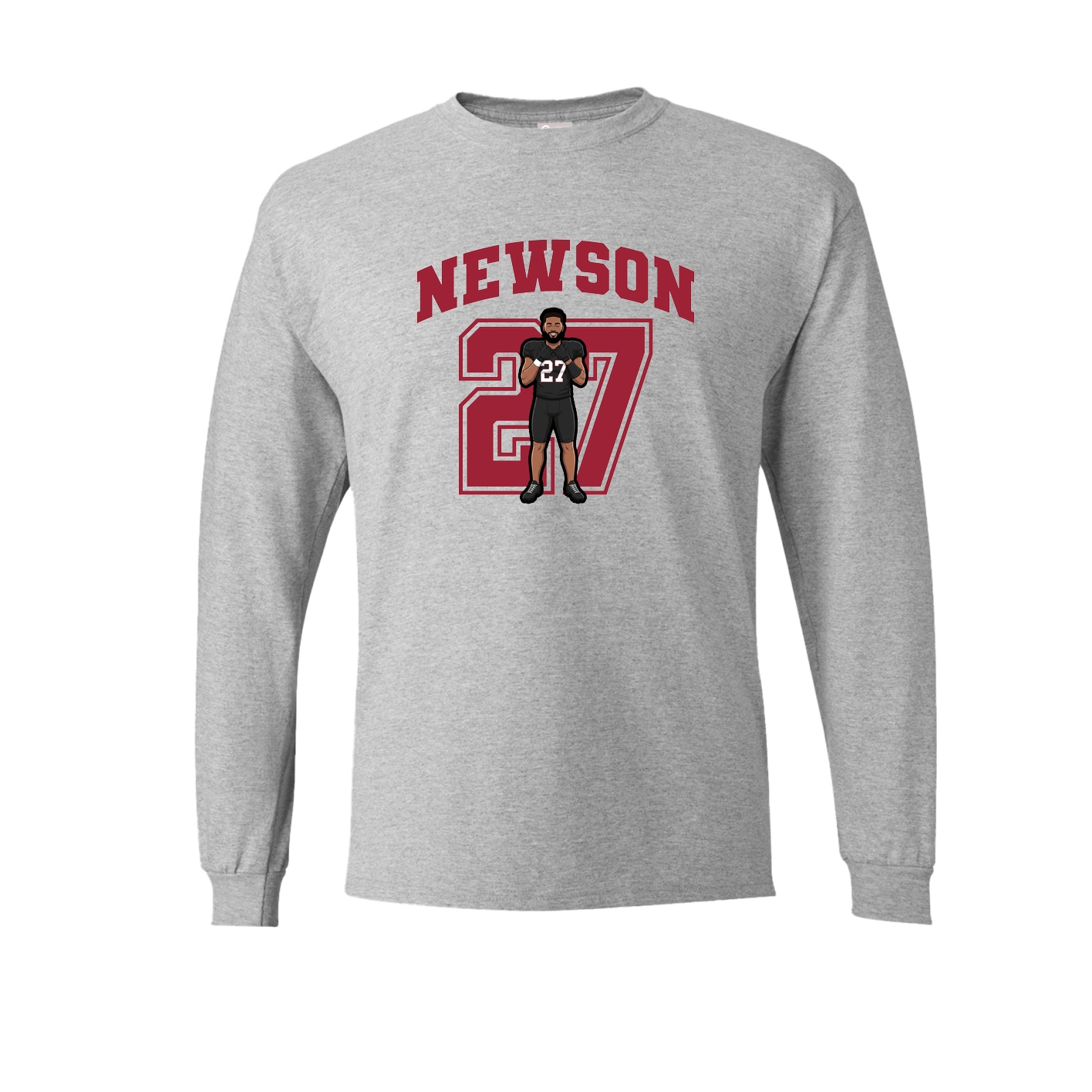 Long Sleeve Tee — Number in Grey