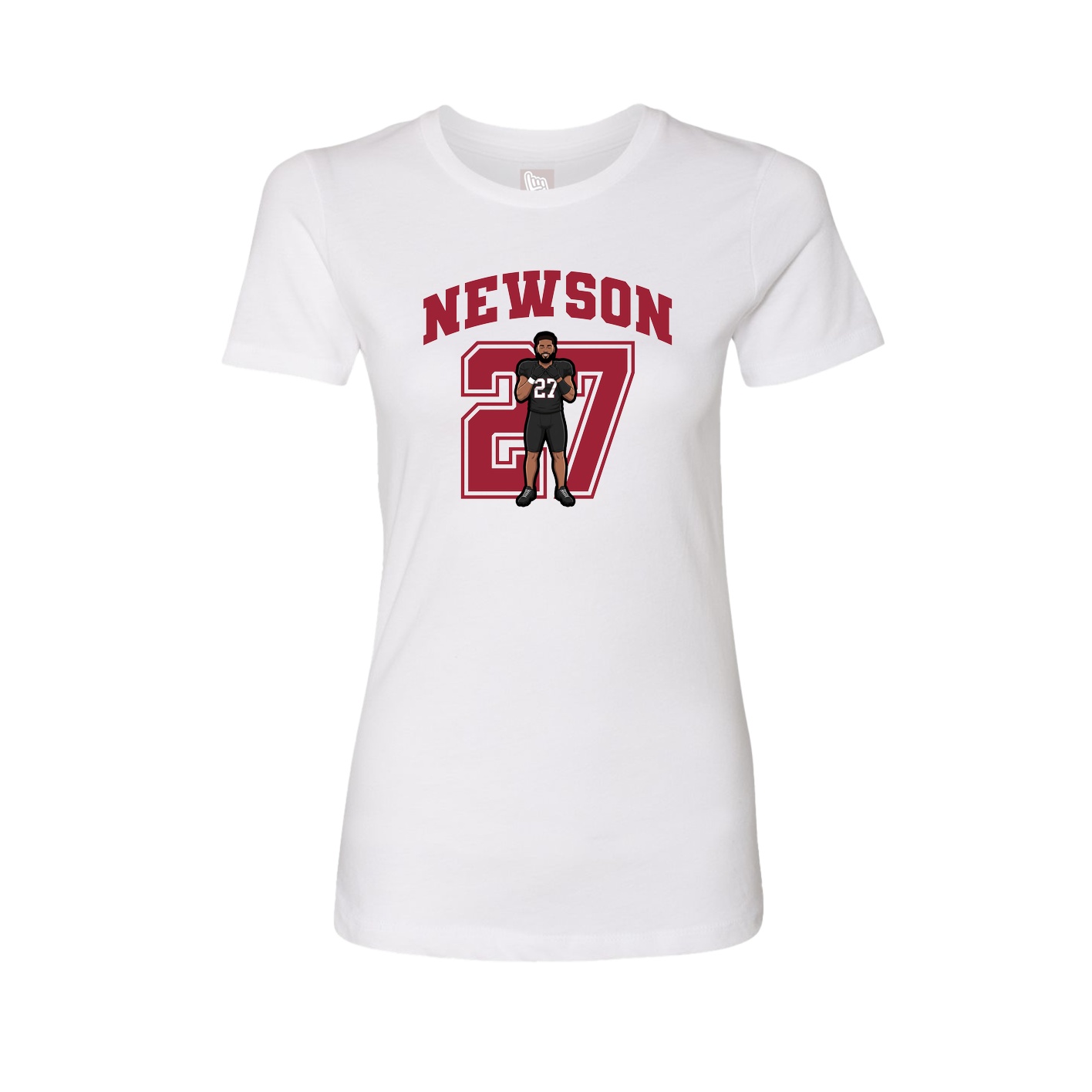 Fitted Women's Tee — Number in White