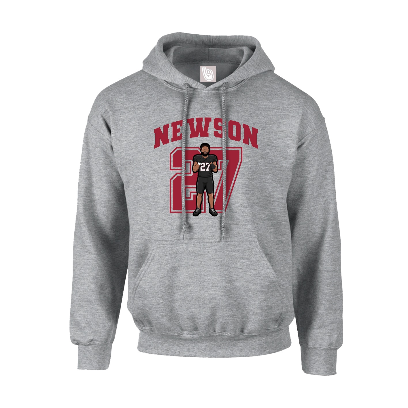 Youth Hoodie — Number in Grey