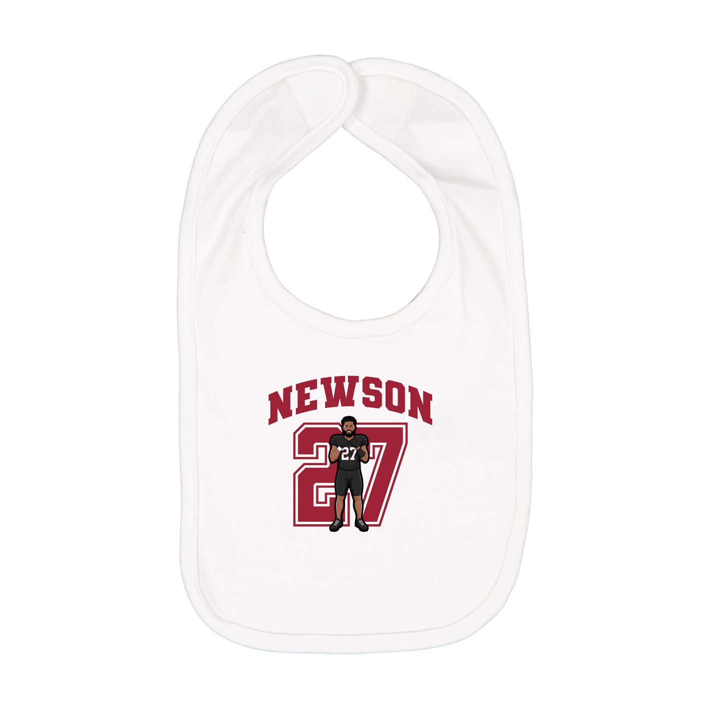 Infant Bib — Number in White