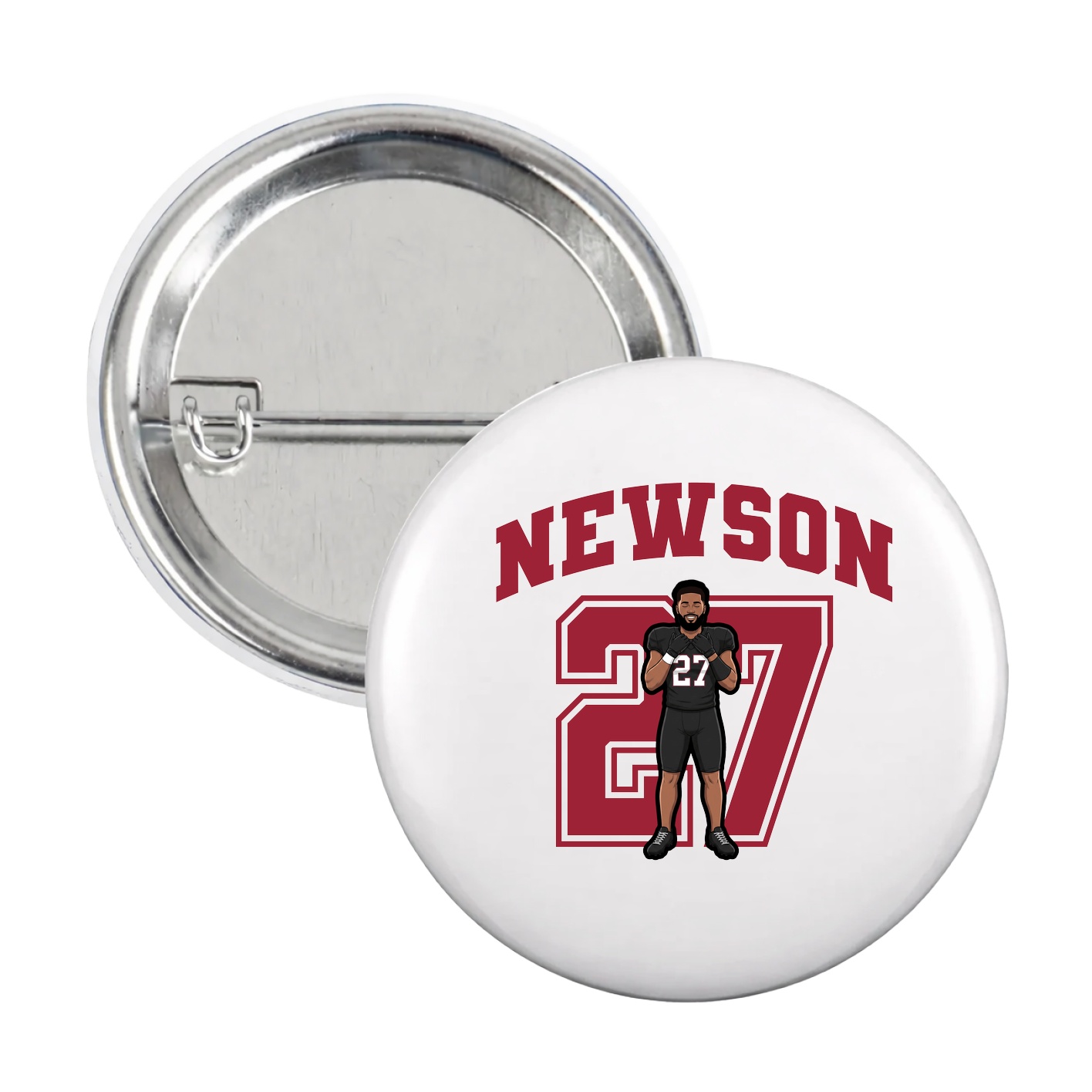 Game Day Button — Number in White
