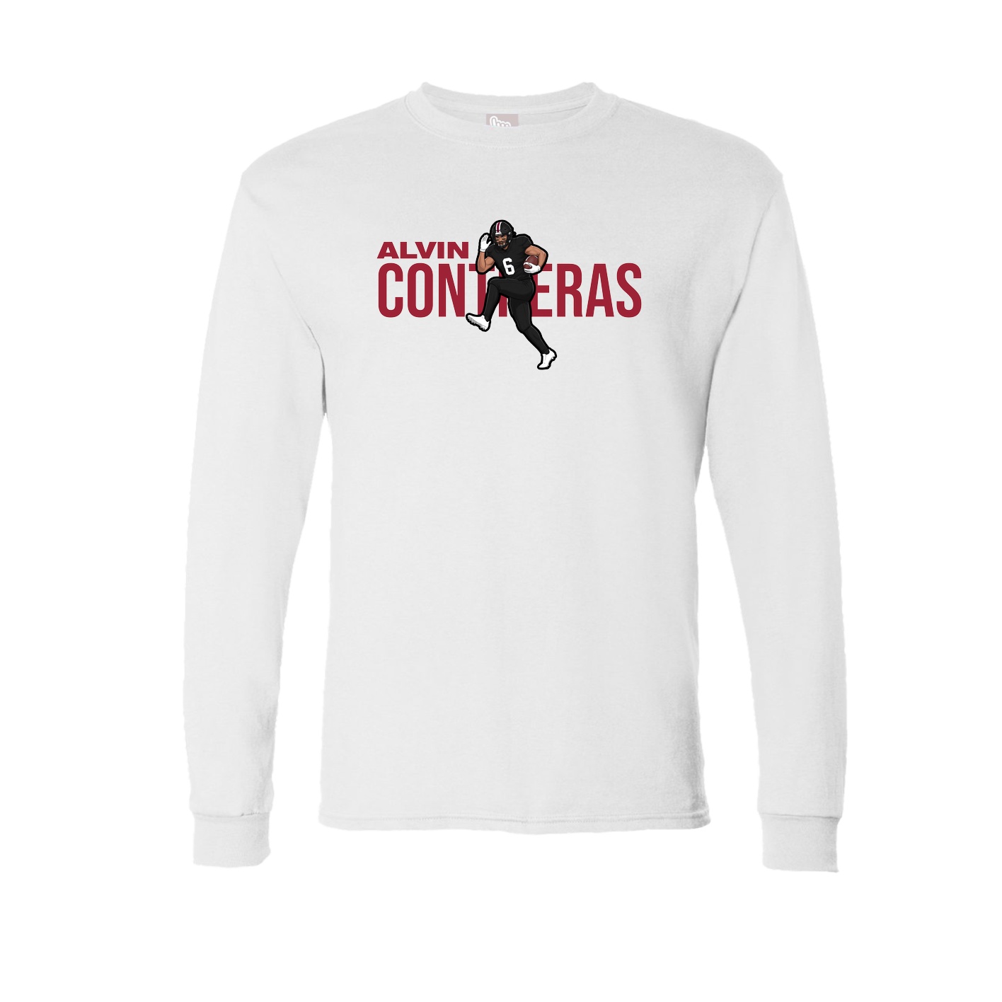Long Sleeve Tee — Player Name in White