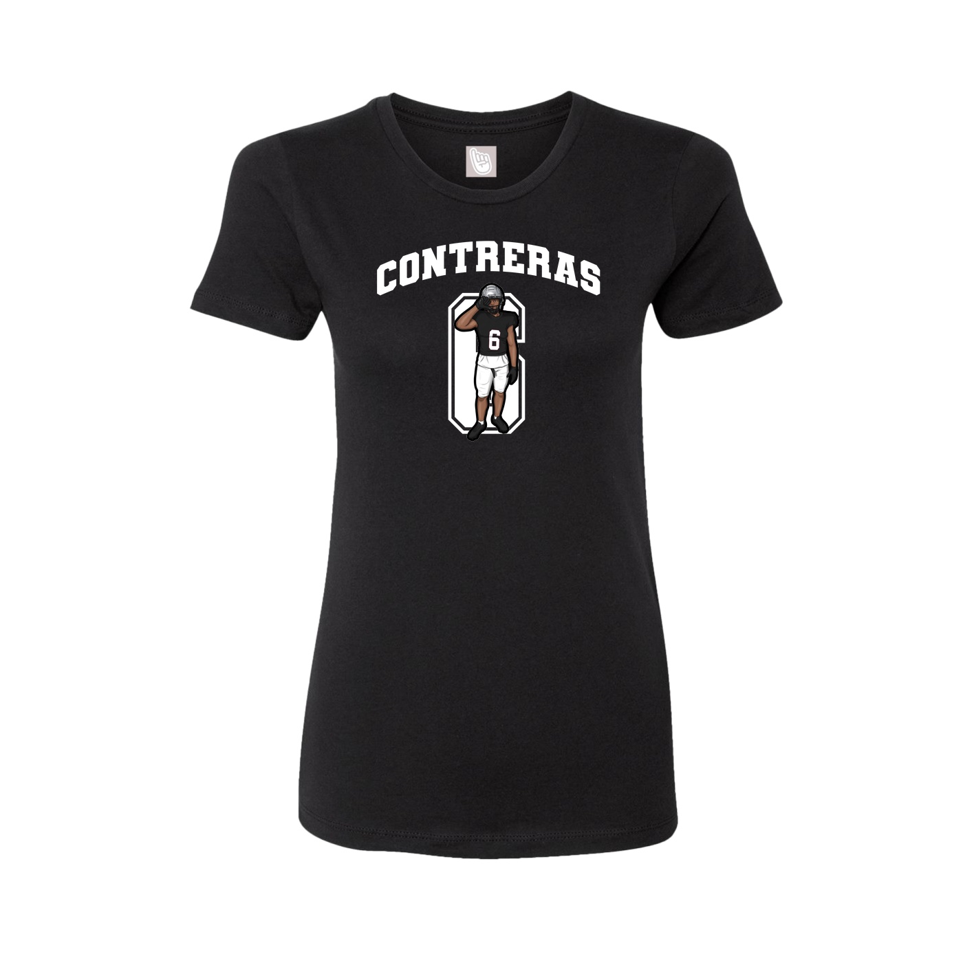 Fitted Women's Tee — Number in Black