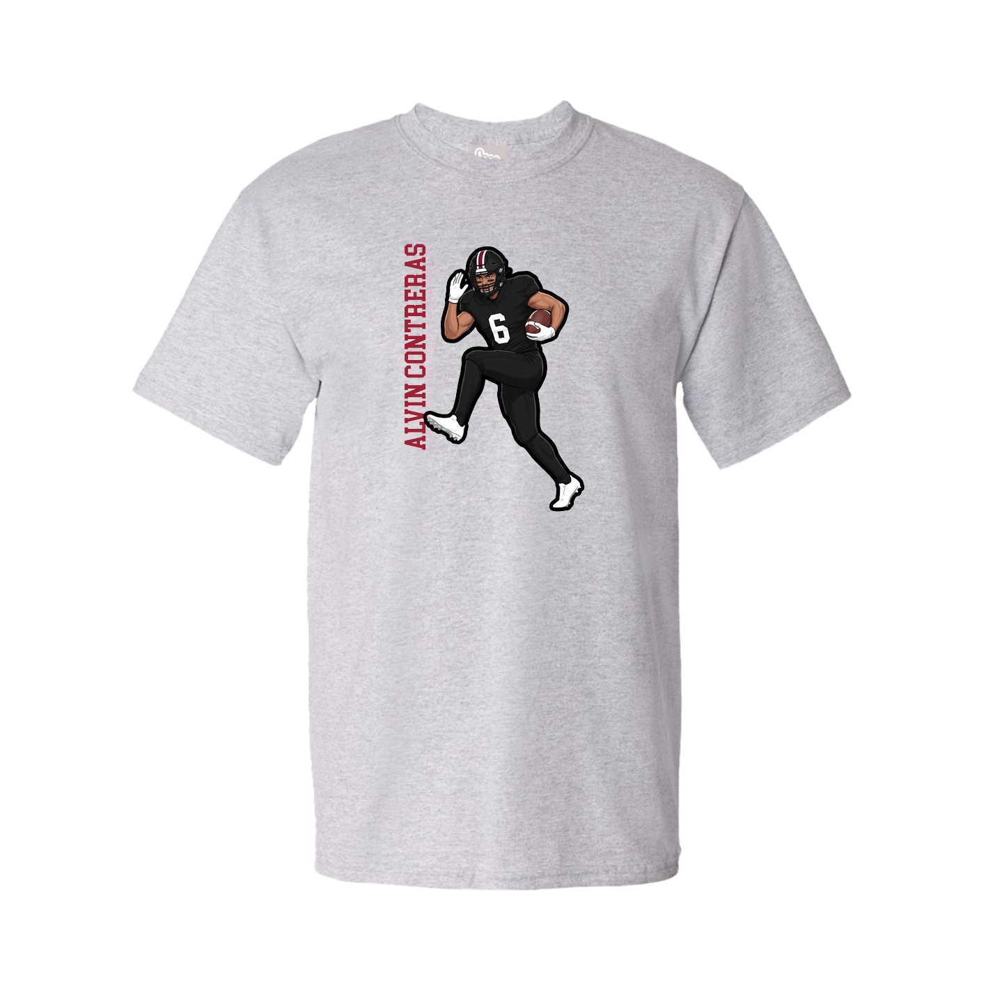 Youth Tee — Name Vertical in Grey