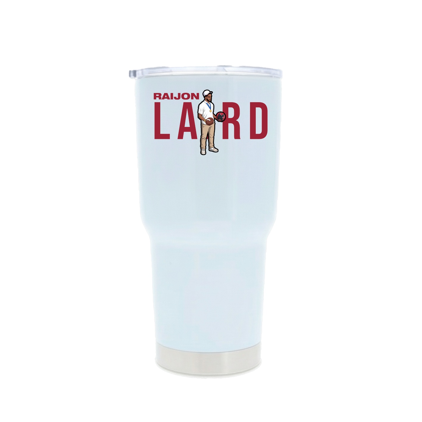 30oz Stainless Steel Tumbler — Player Name in White
