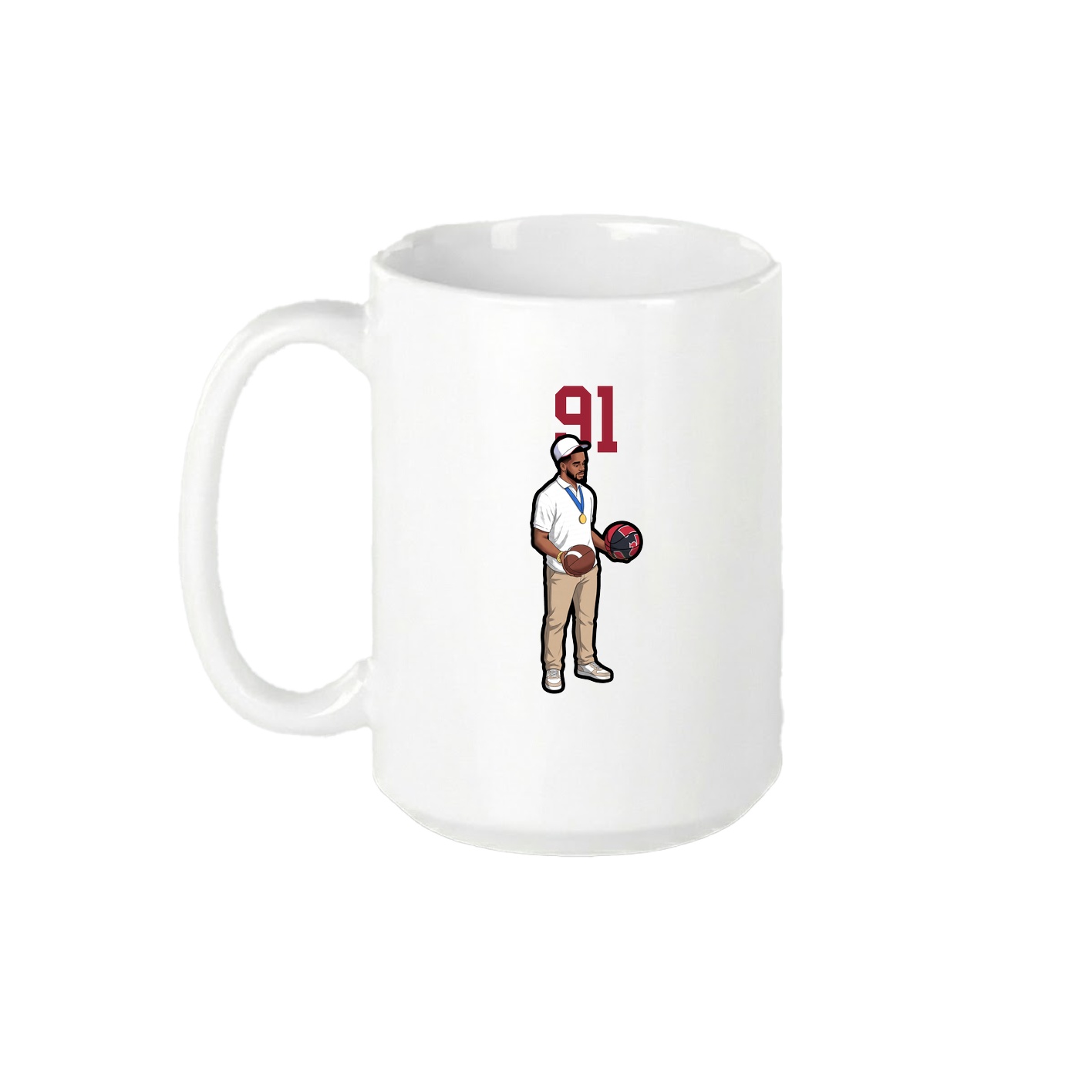 15oz Coffee Mug — Number Top in White