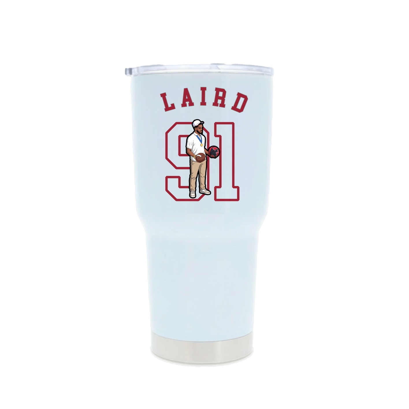 30oz Stainless Steel Tumbler — Shirsey Arch in White