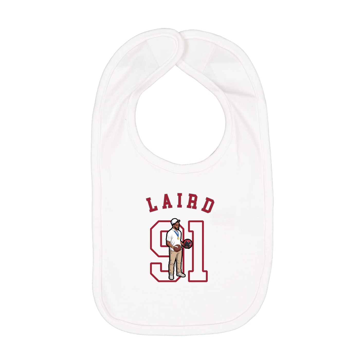 Infant Bib — Shirsey Arch in White