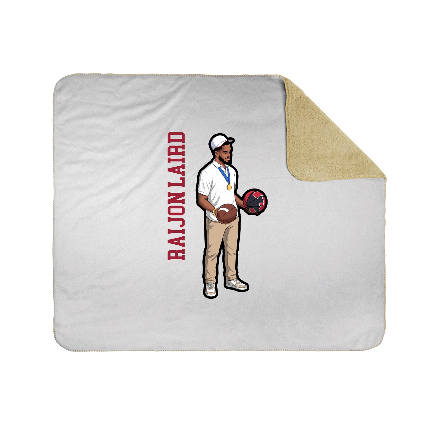 Throw Blanket — Name Vertical in White
