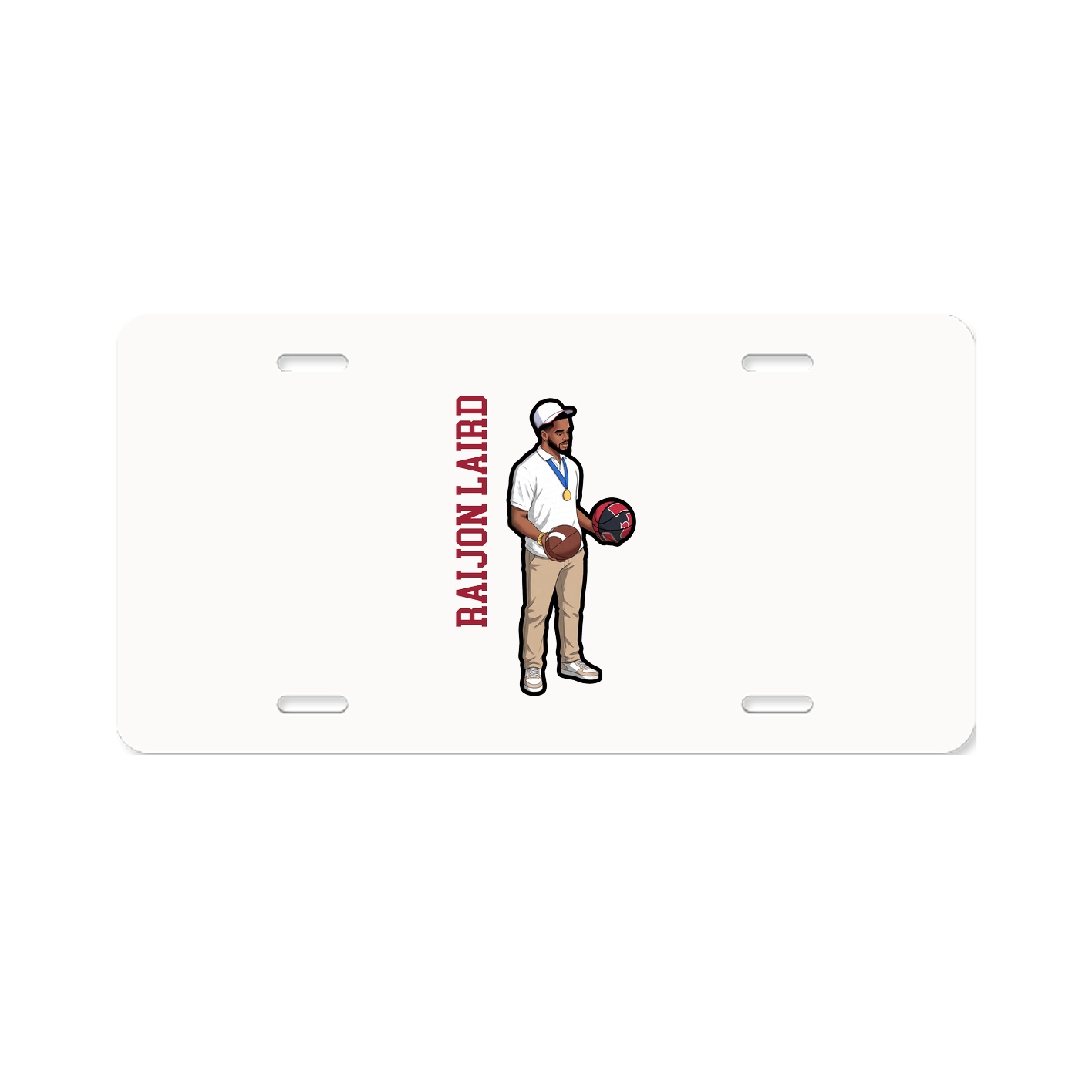 License Plate — Name Vertical in Classic
