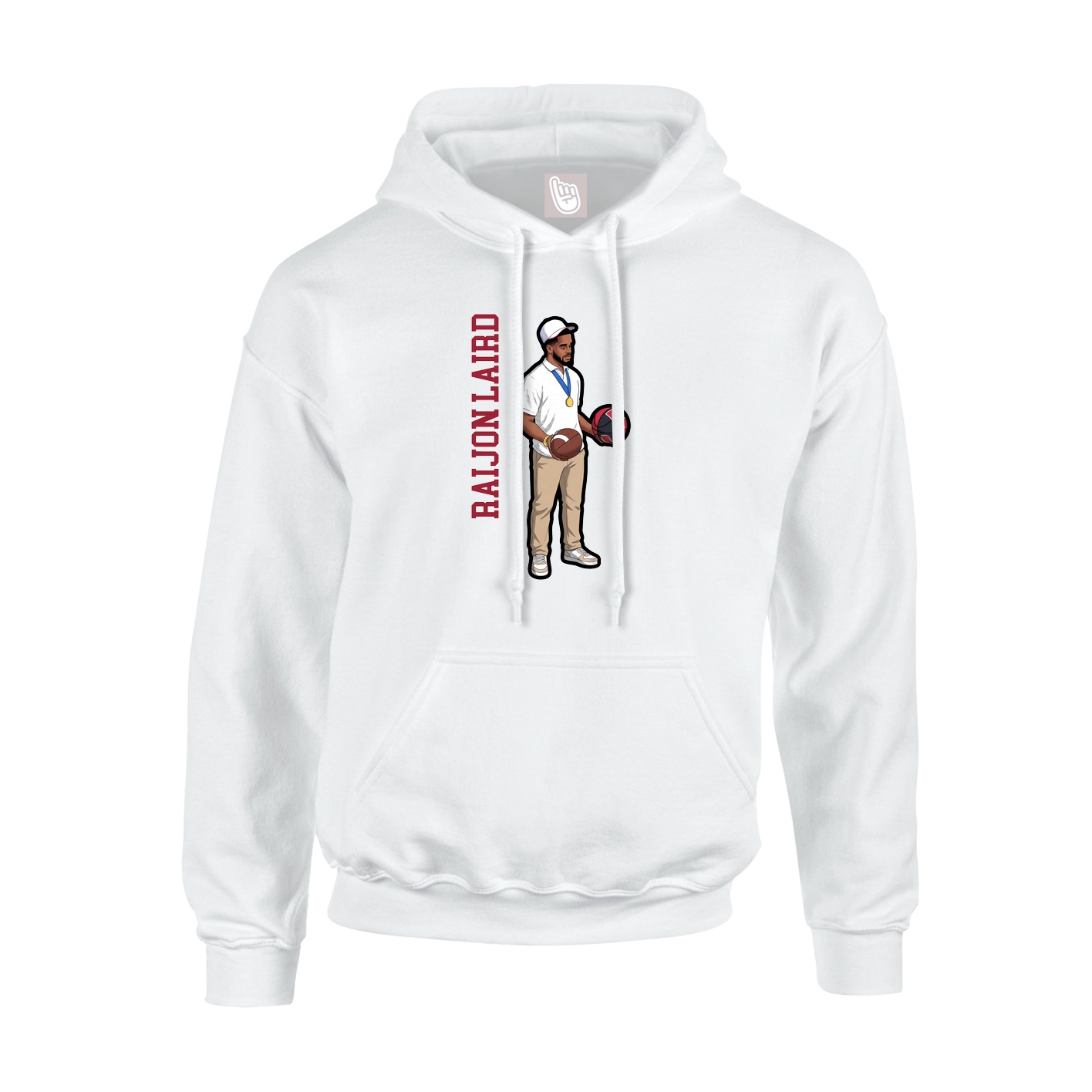 Hoodie — Name Vertical in White
