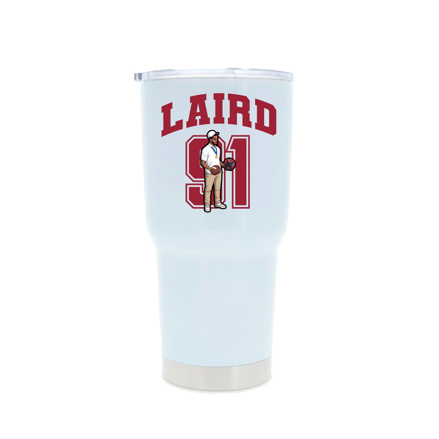 30oz Stainless Steel Tumbler — Number in White