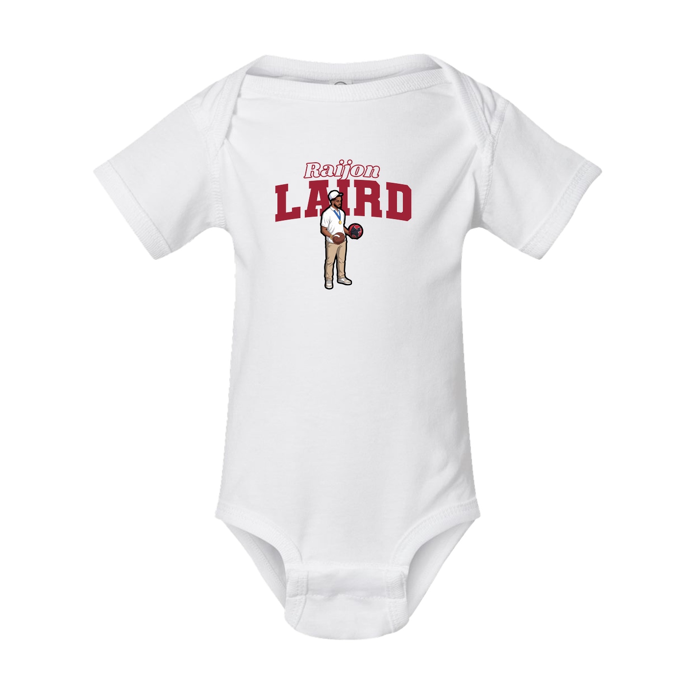 Baby Onesie — Name Arch in White