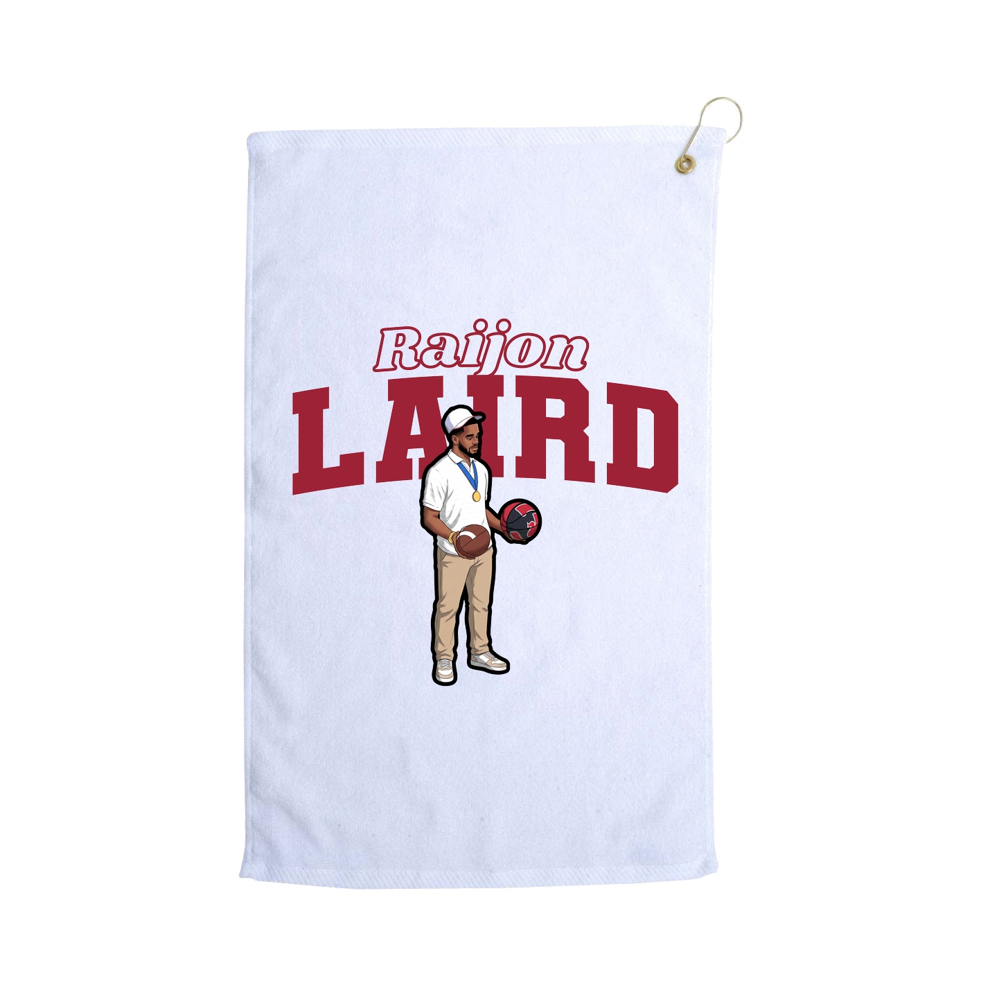 Golf Towel — Name Arch in White