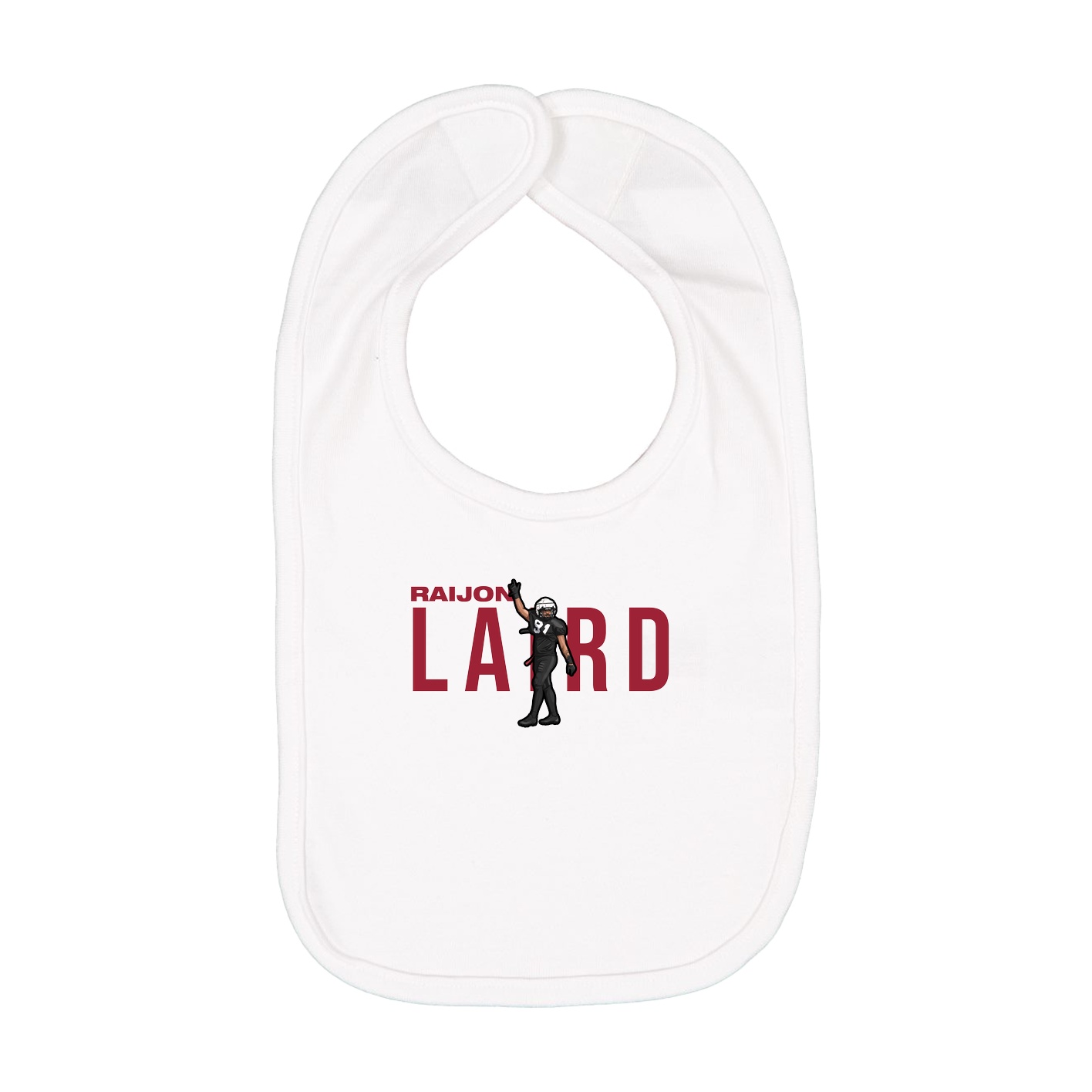 Infant Bib — Player Name in White