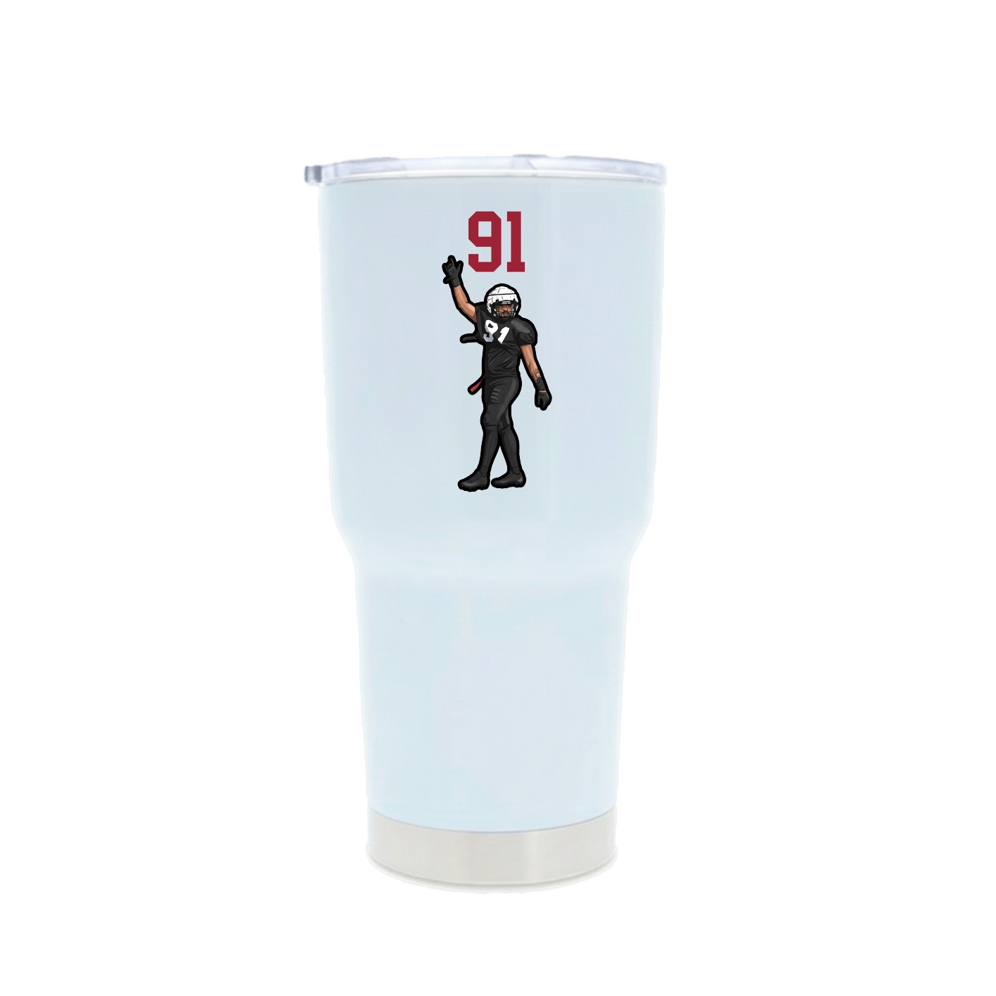 30oz Stainless Steel Tumbler — Number Top in White