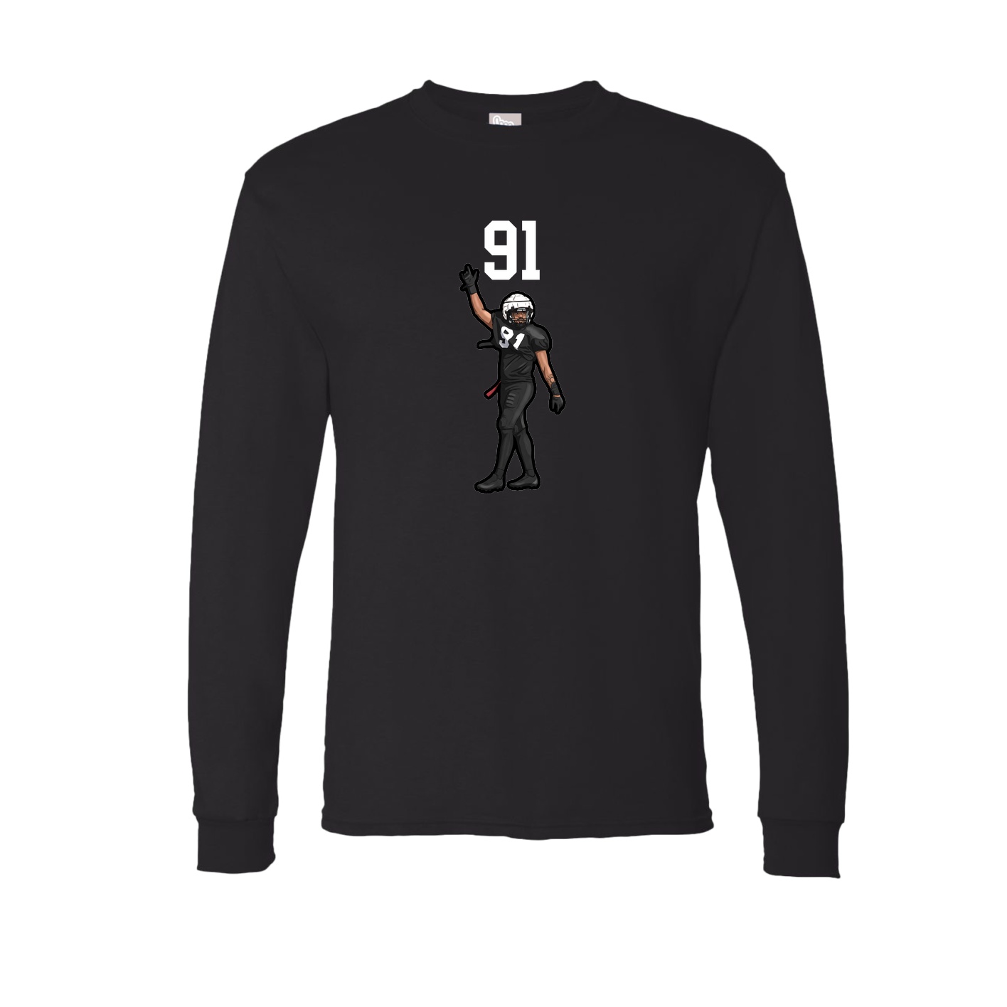 Long Sleeve Tee — Number Top in Black
