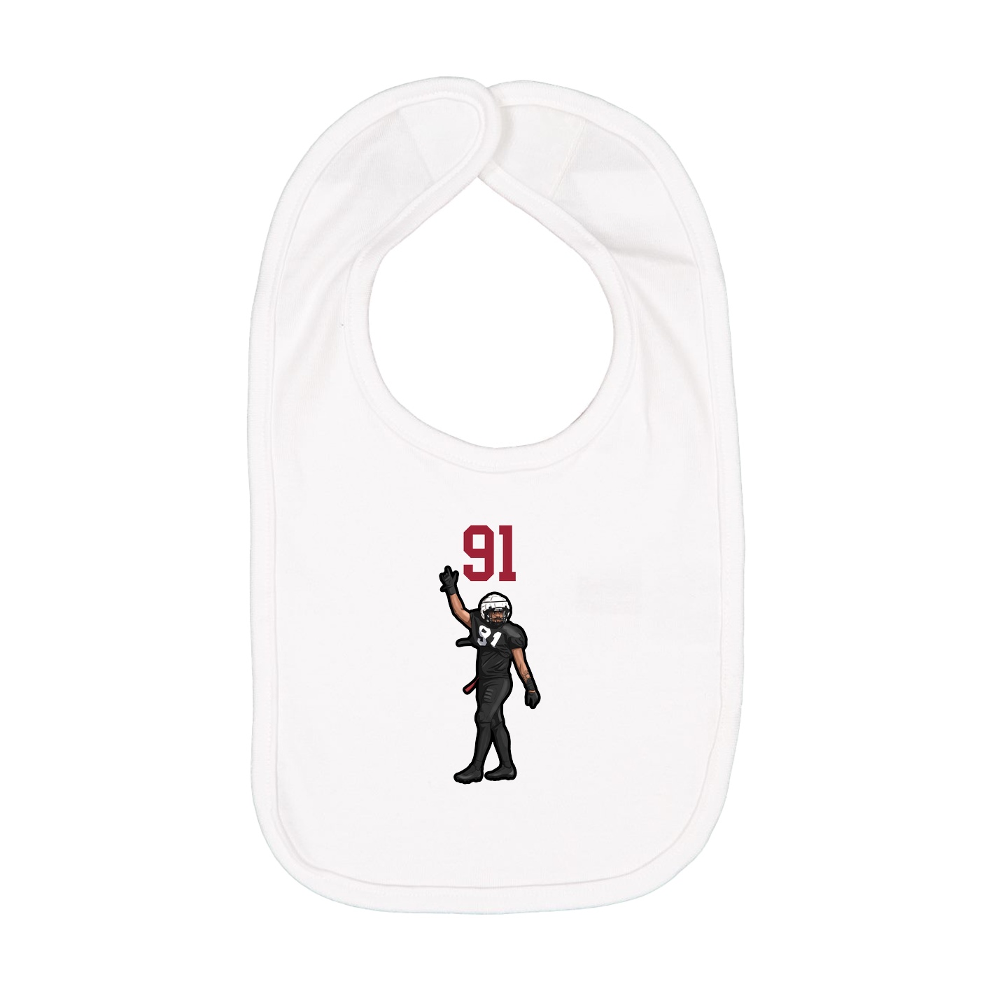 Infant Bib — Number Top in White