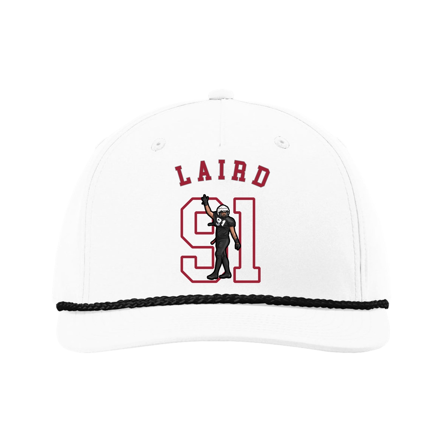 Five-Panel Classic Rope Cap — Shirsey Arch in White