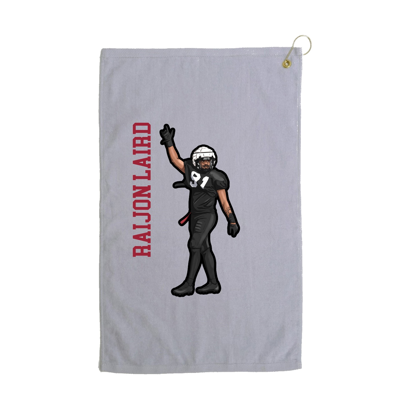 Golf Towel — Name Vertical in Grey