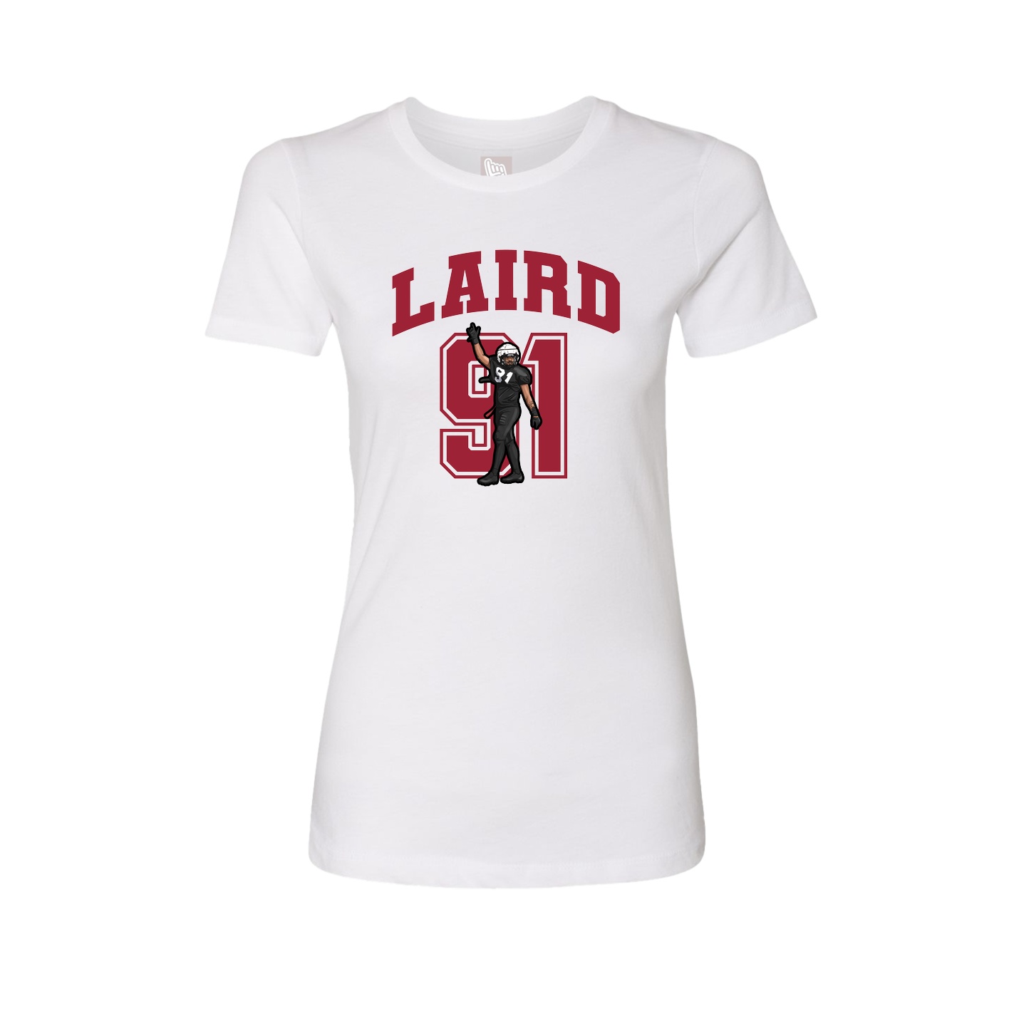Fitted Women's Tee — Number in White