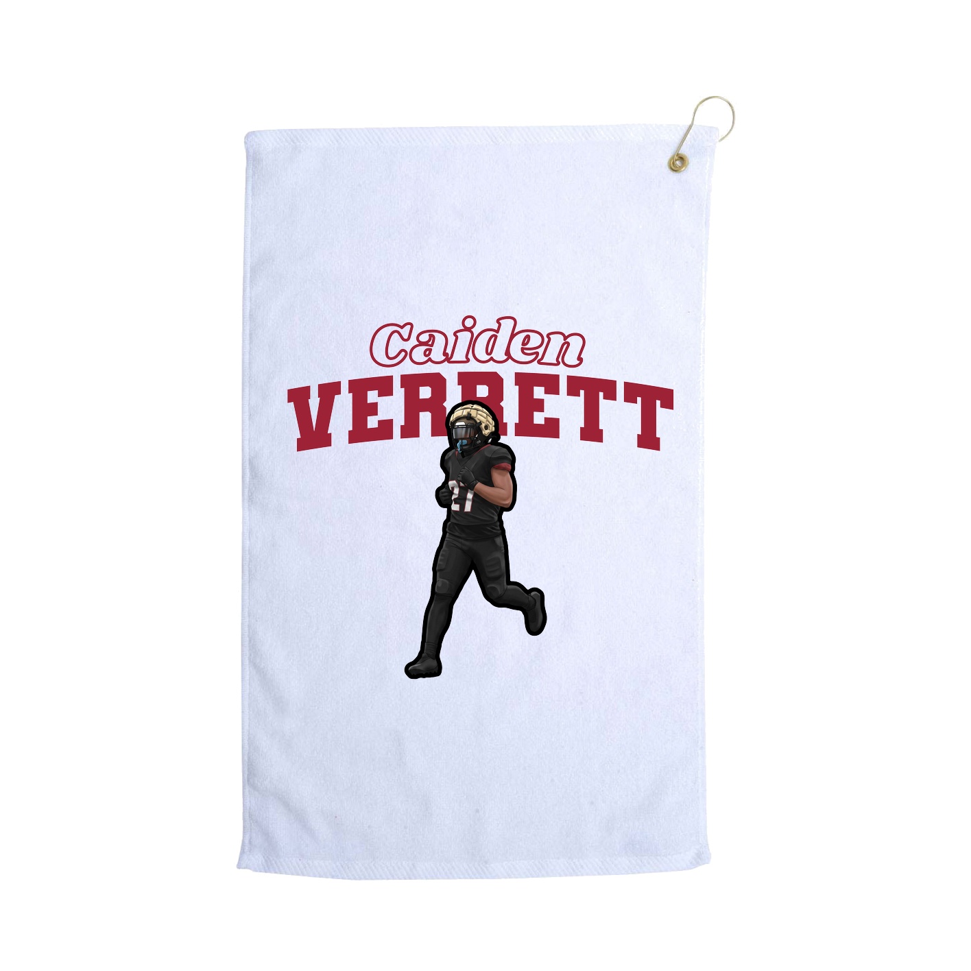 Golf Towel — Name Arch in White