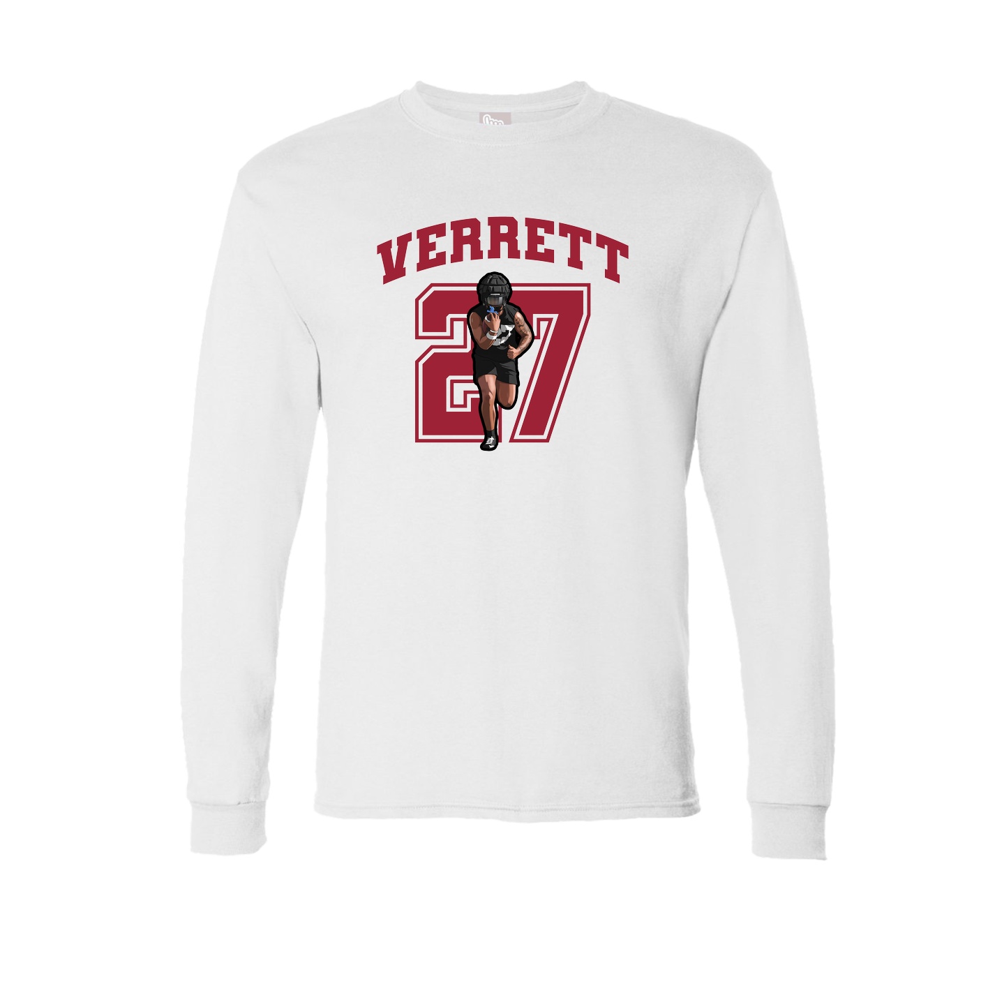 Long Sleeve Tee — Number in White