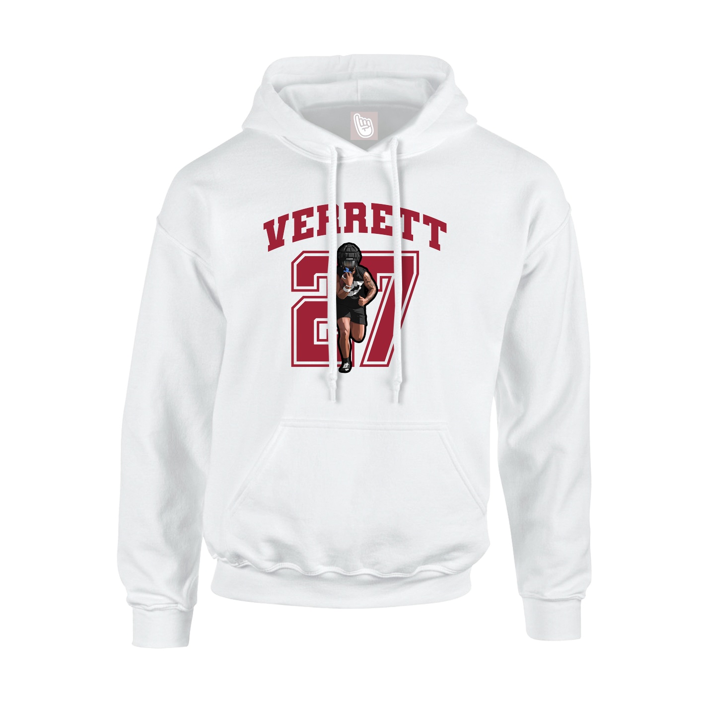 Youth Hoodie — Number in White