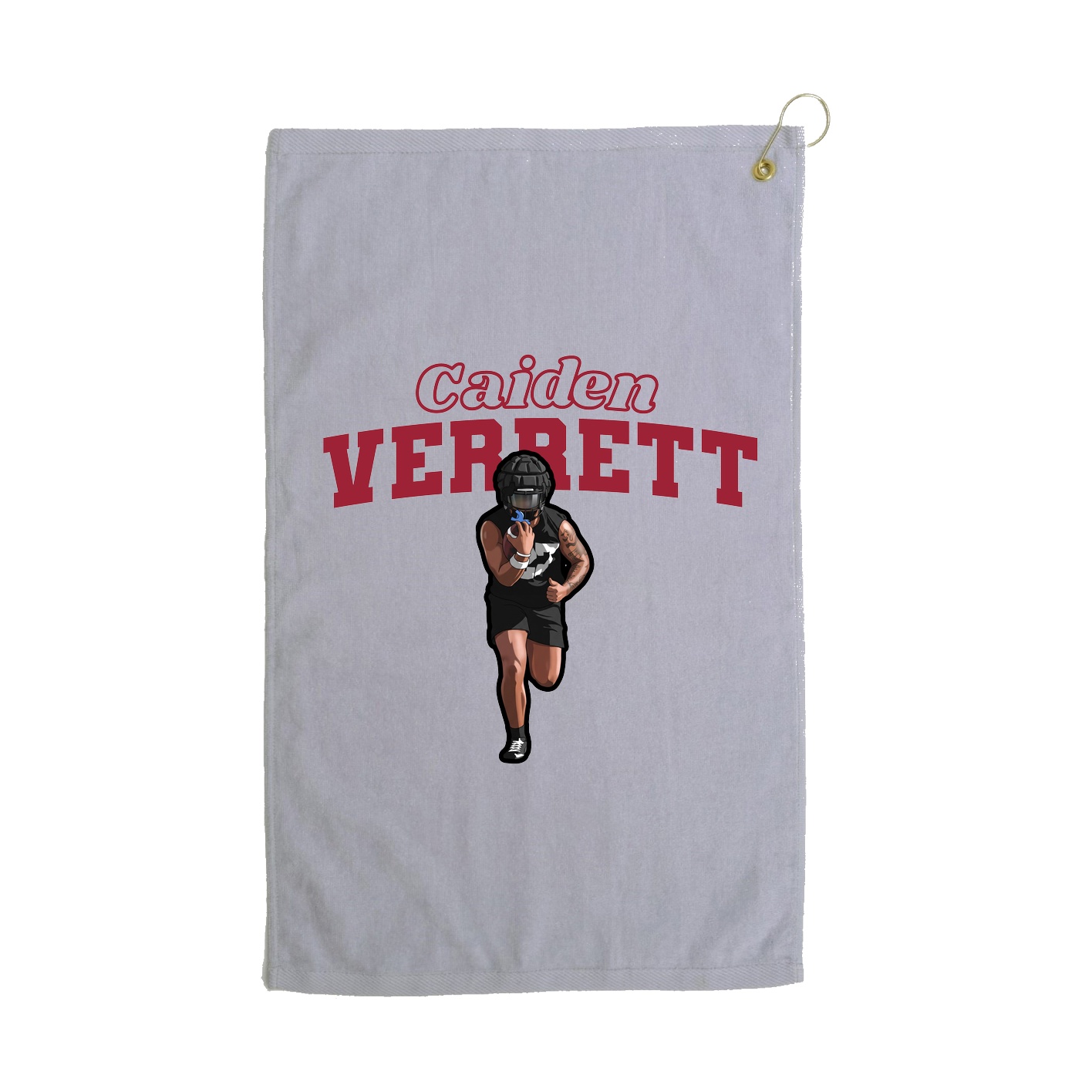 Golf Towel — Name Arch in Grey