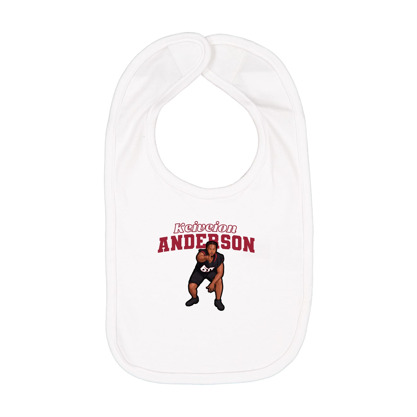 Infant Bib — Name Arch in White