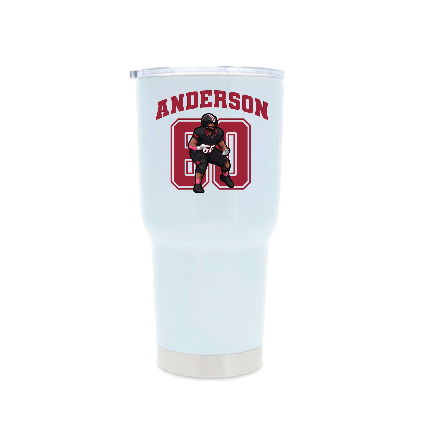 30oz Stainless Steel Tumbler — Number in White