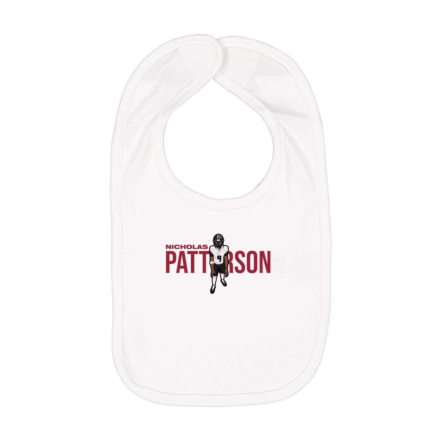 Infant Bib — Player Name in White