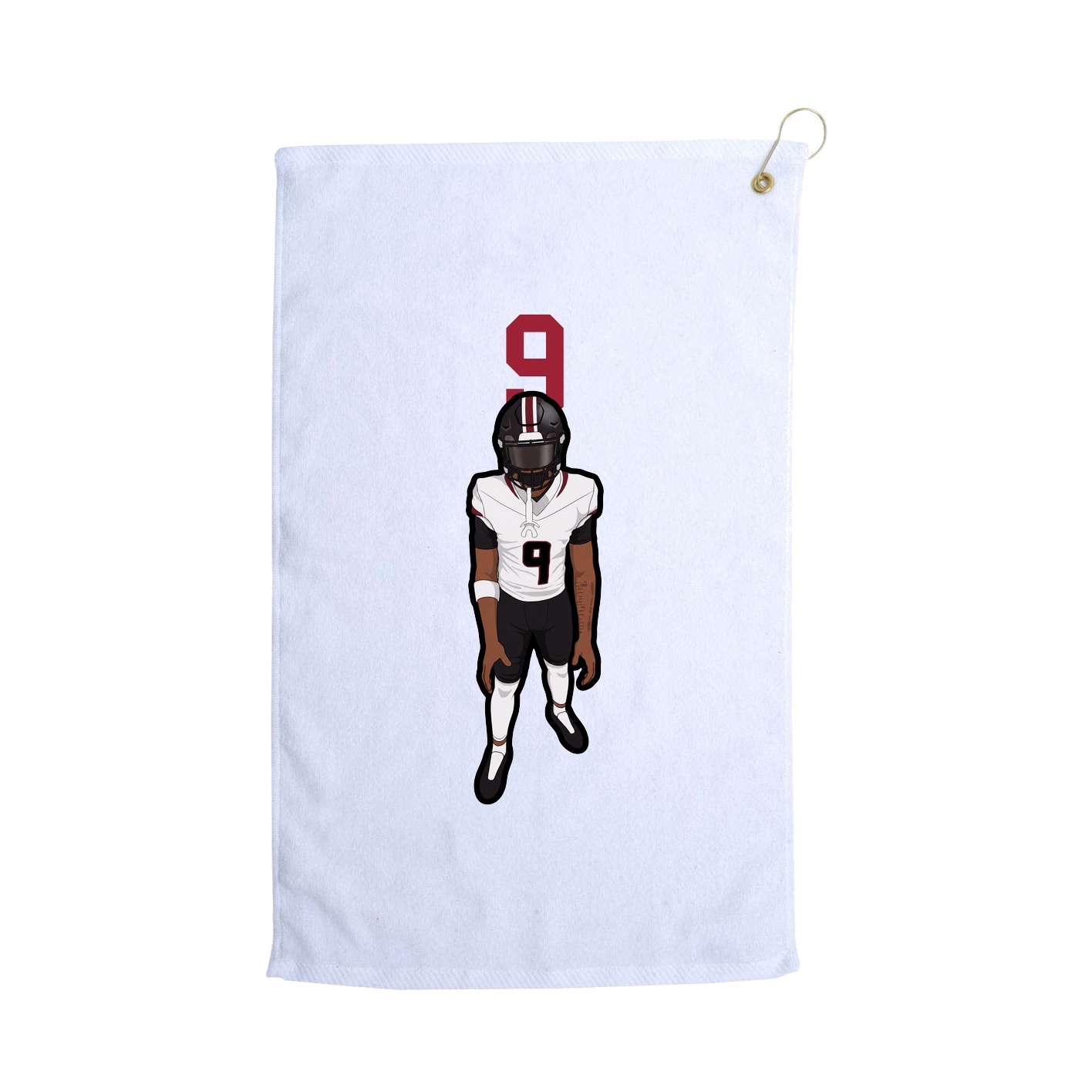 Golf Towel — Number Top in White
