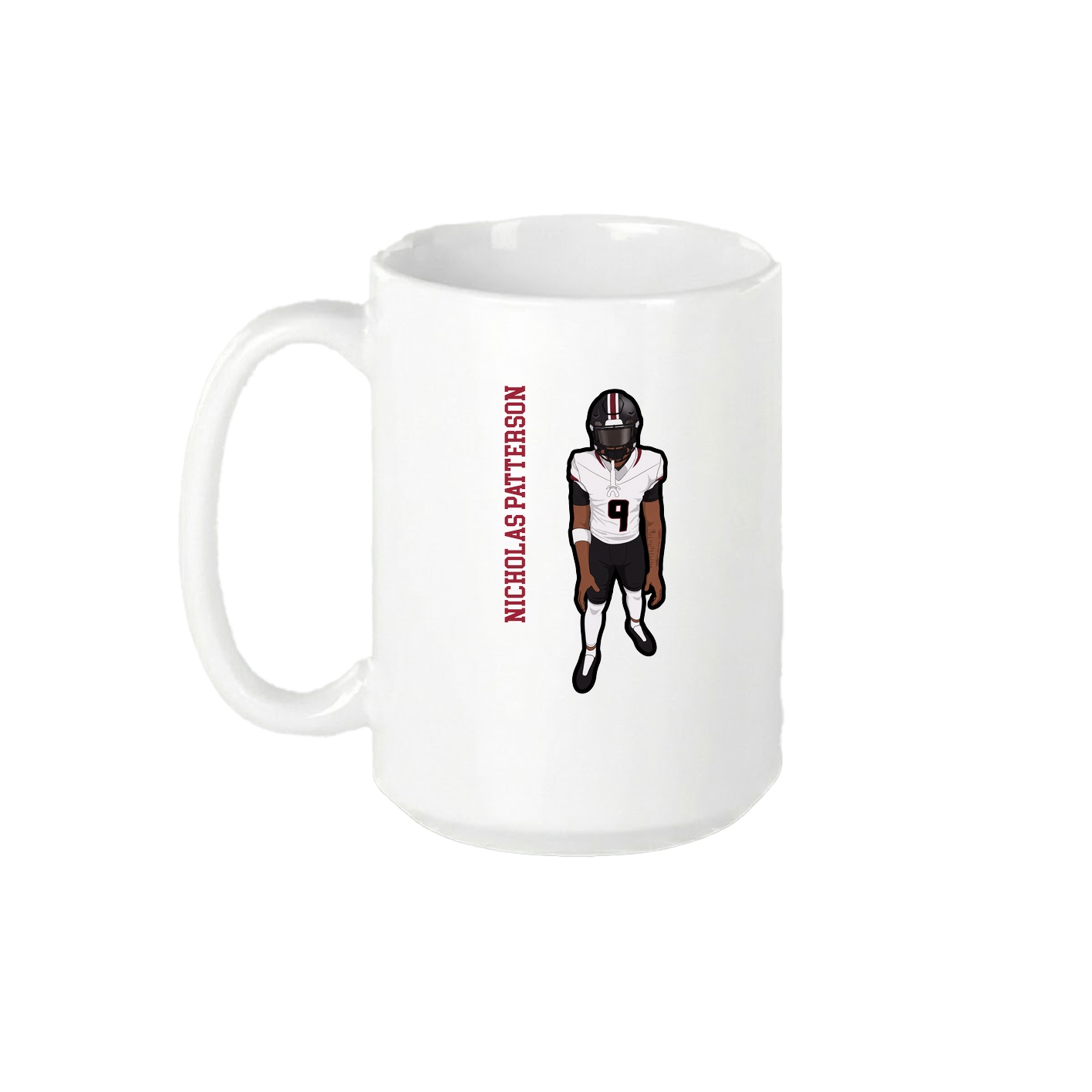 15oz Coffee Mug — Name Vertical in White