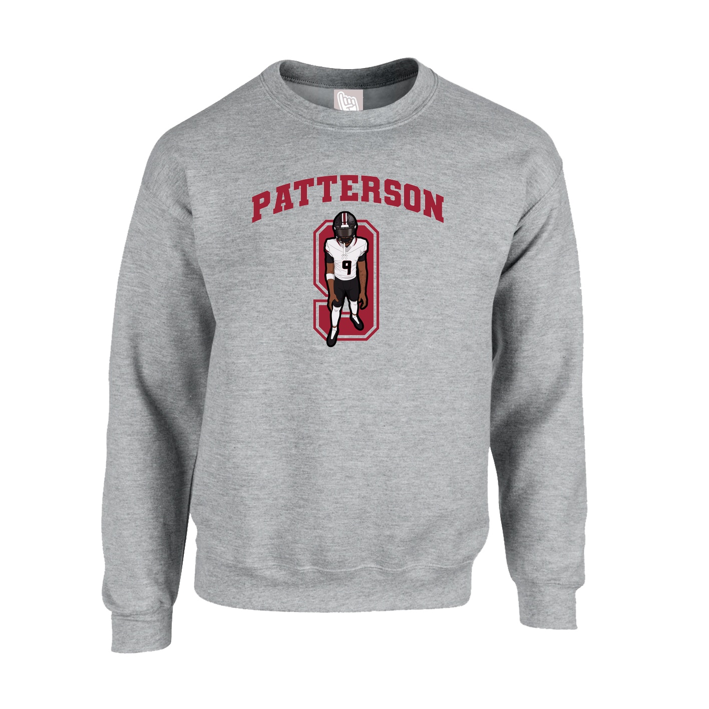 Fleece Crew — Number in Grey
