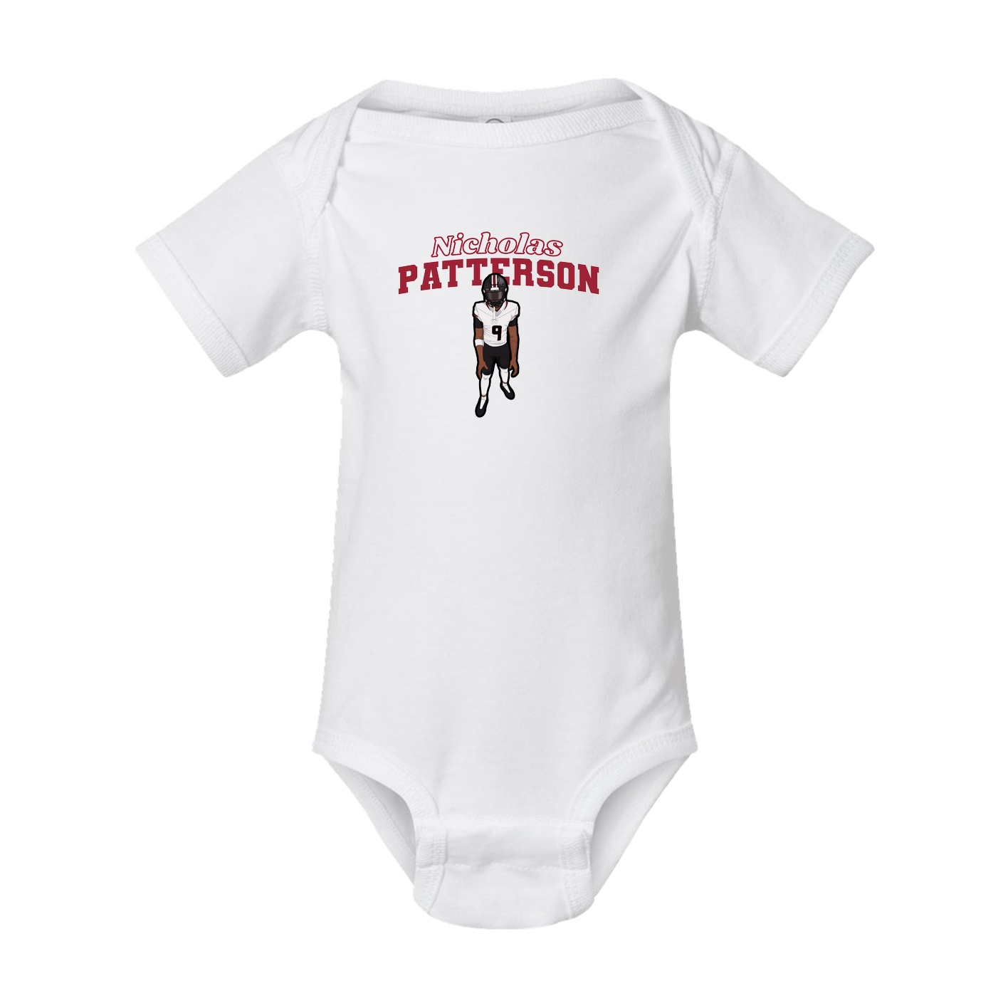 Baby Onesie — Name Arch in White