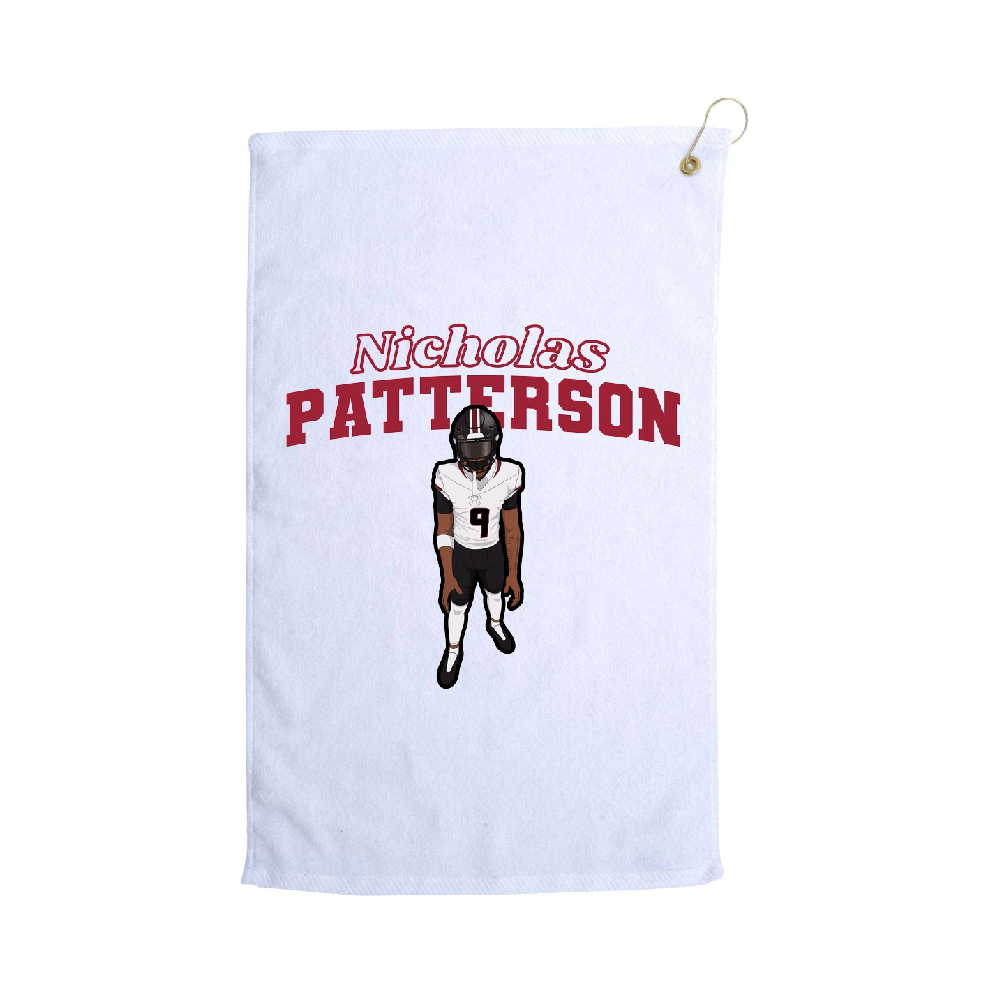 Golf Towel — Name Arch in White