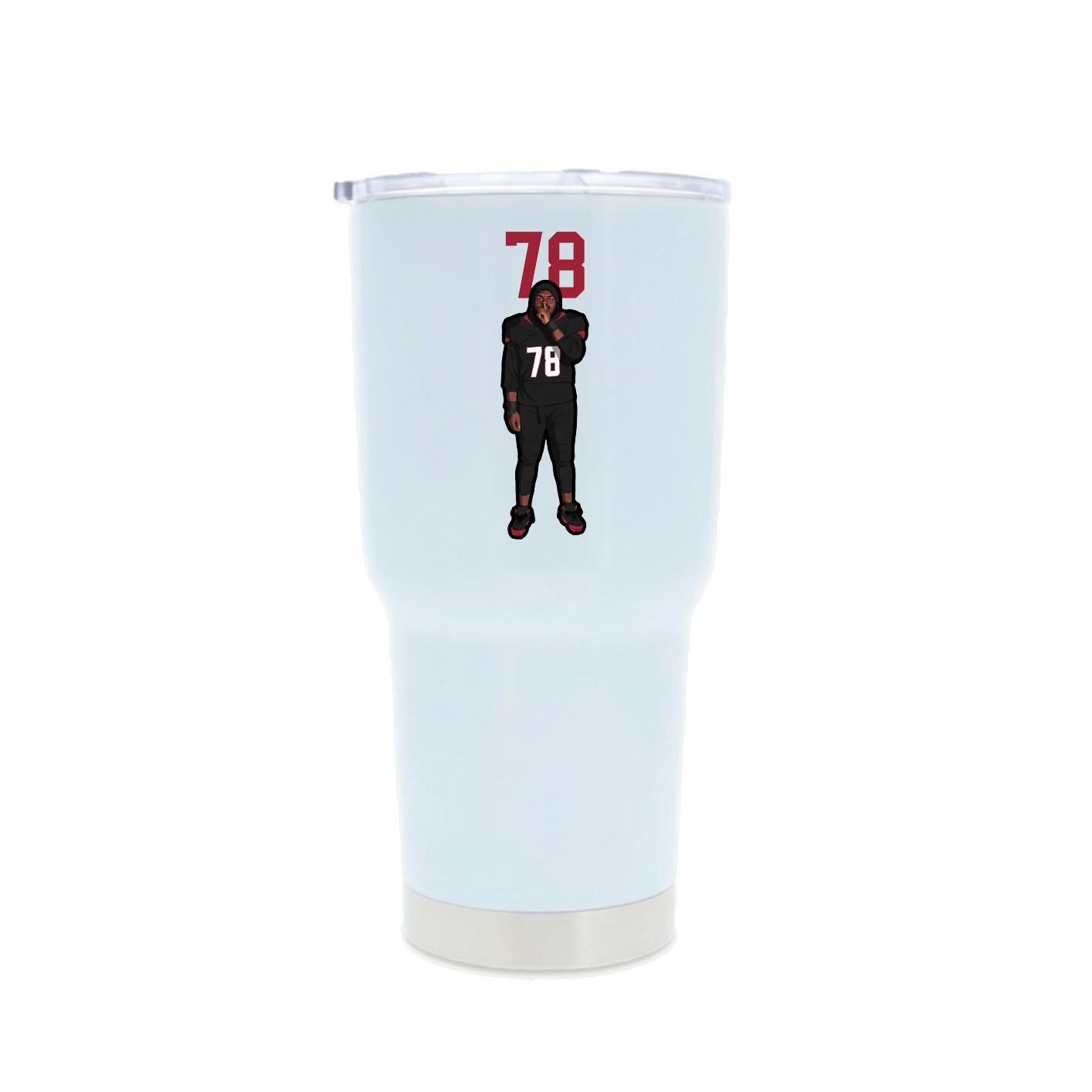 30oz Stainless Steel Tumbler — Number Top in White