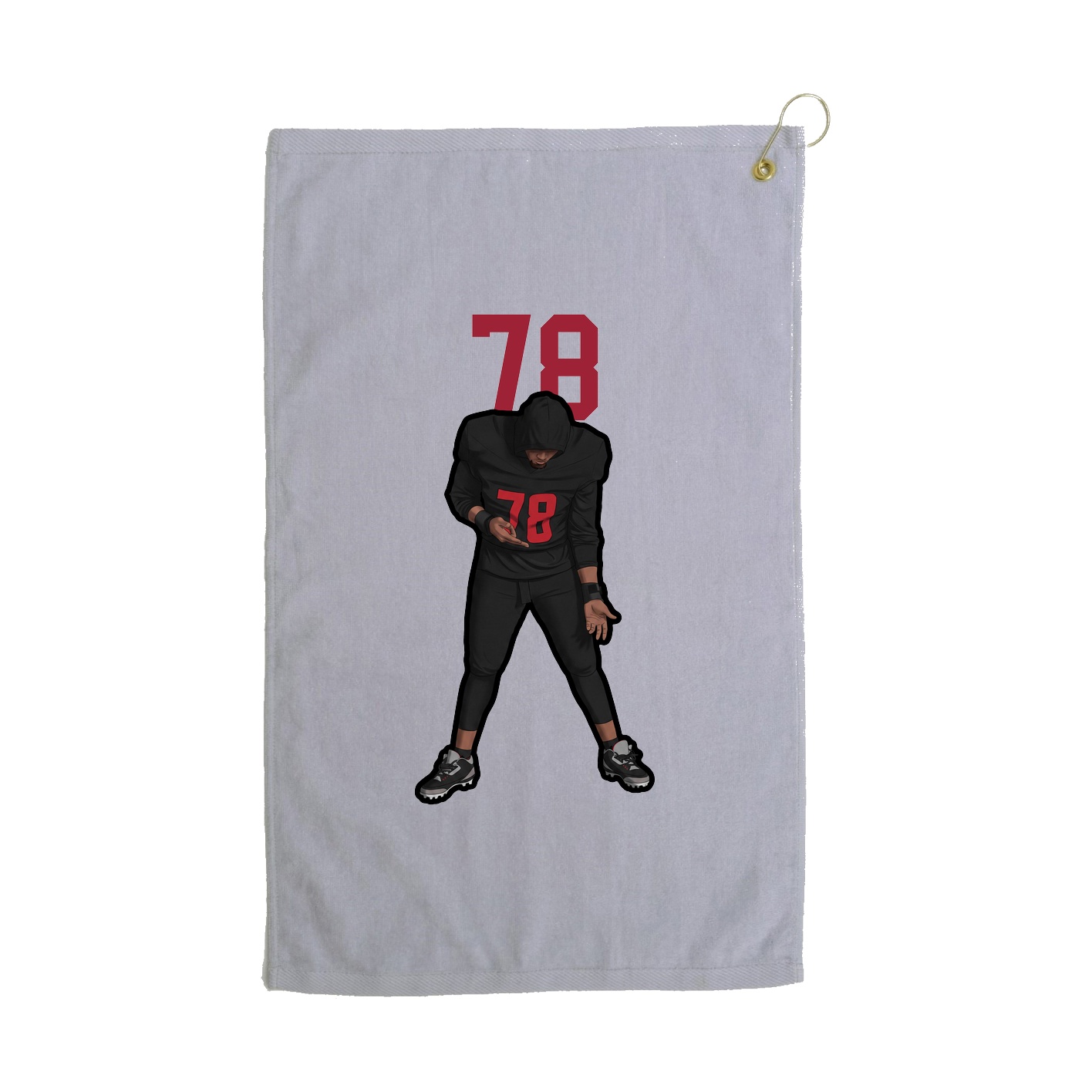 Golf Towel — Number Top in Grey