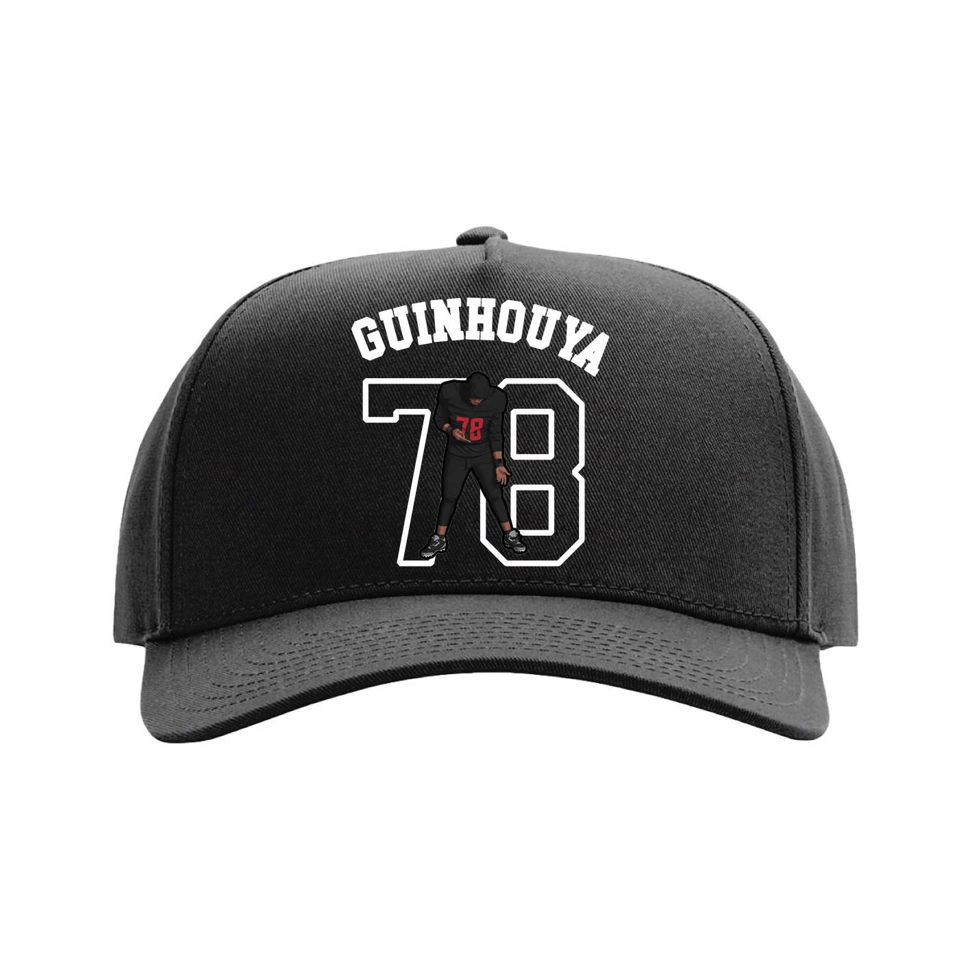 Full Fabric Five-Panel Champ Cap — Shirsey Arch in Black