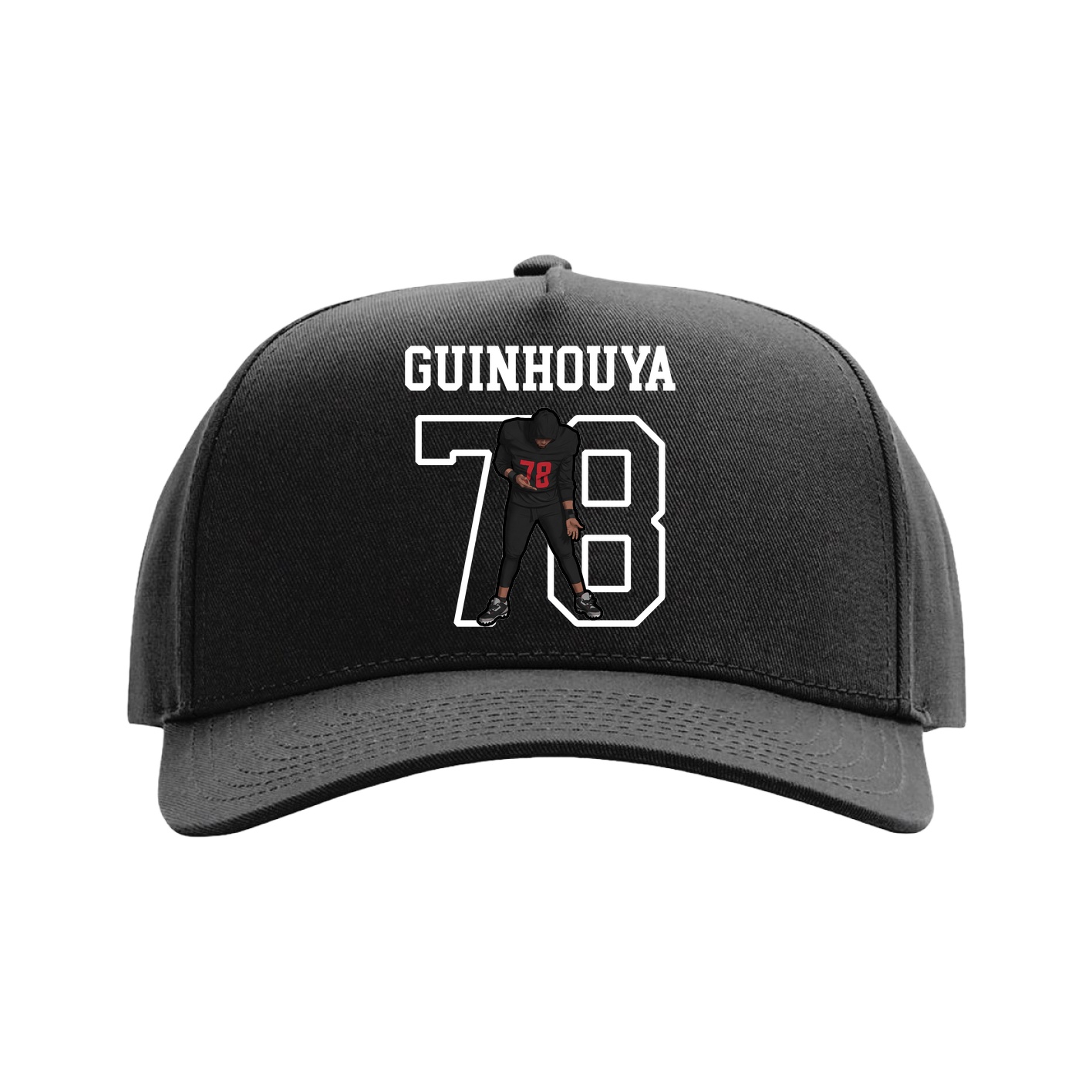 Full Fabric Five-Panel Champ Cap — Shirsey in Black