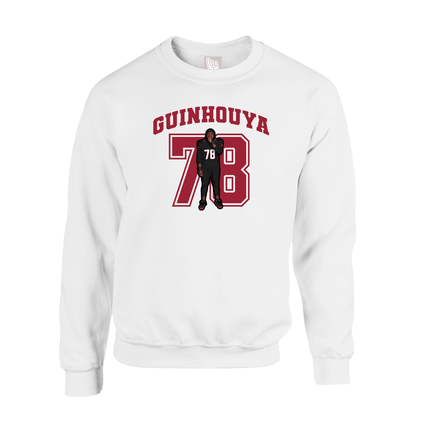Fleece Crew — Number in White