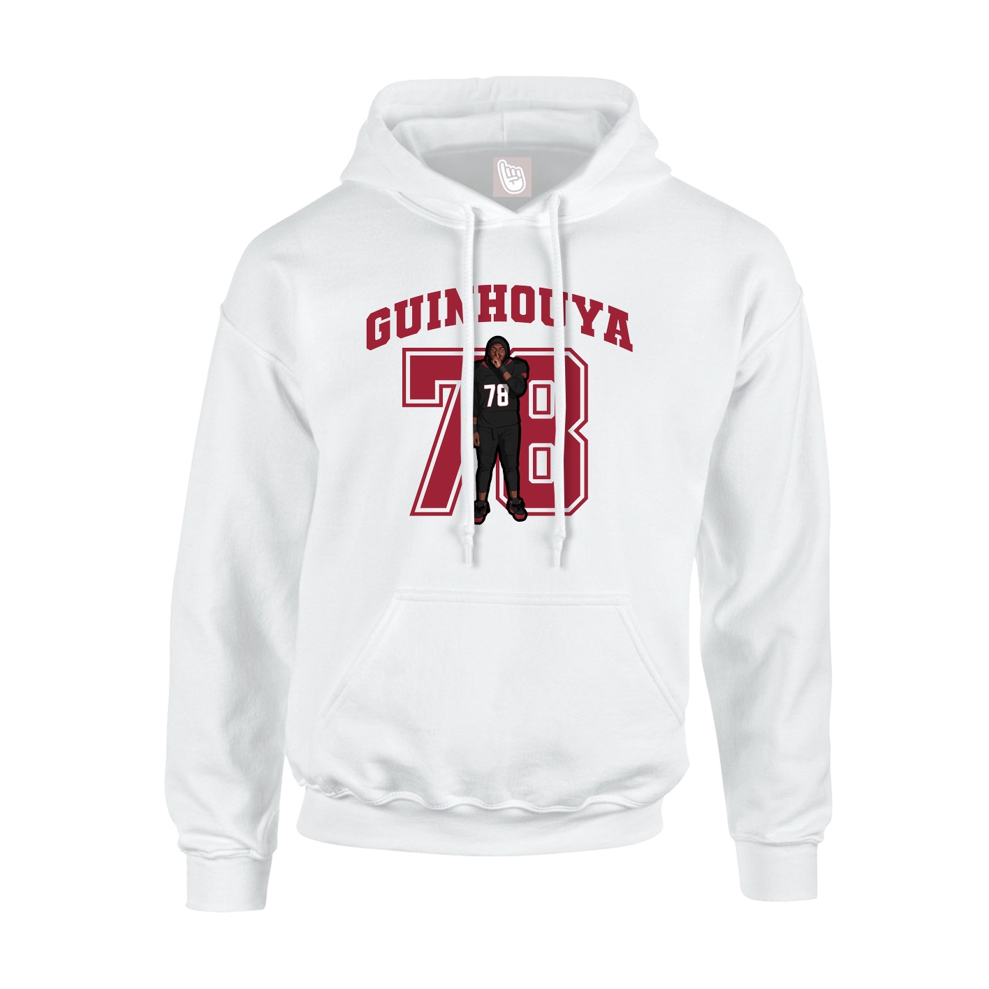 Youth Hoodie — Number in White