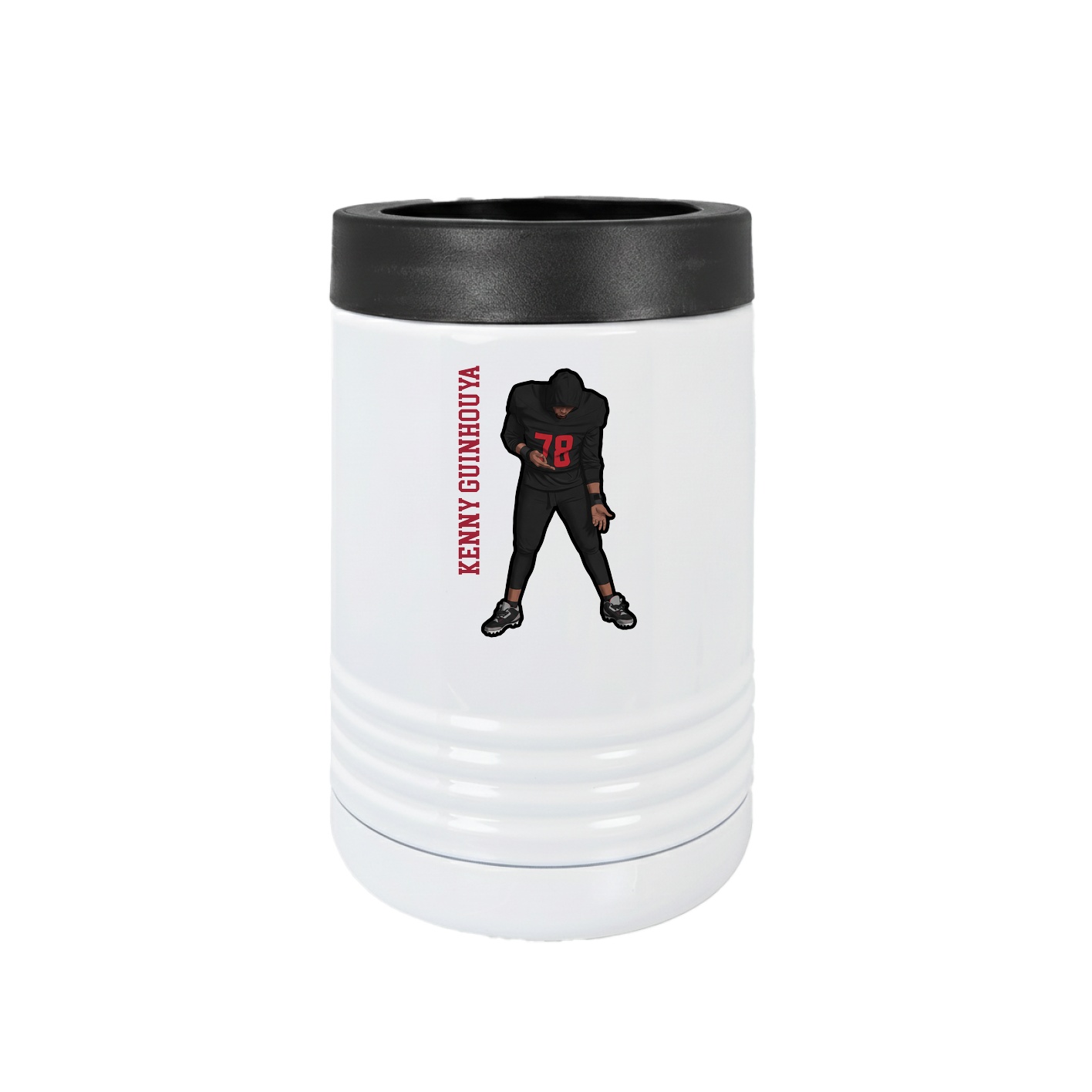 Beverage Holder — Name Vertical in White