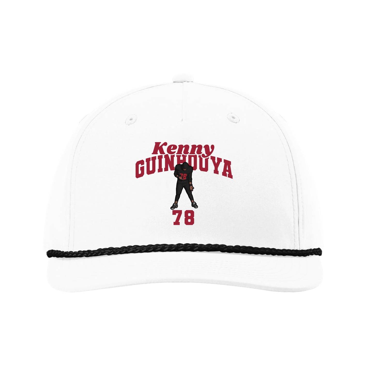 Five-Panel Classic Rope Cap — Signature Arch in White